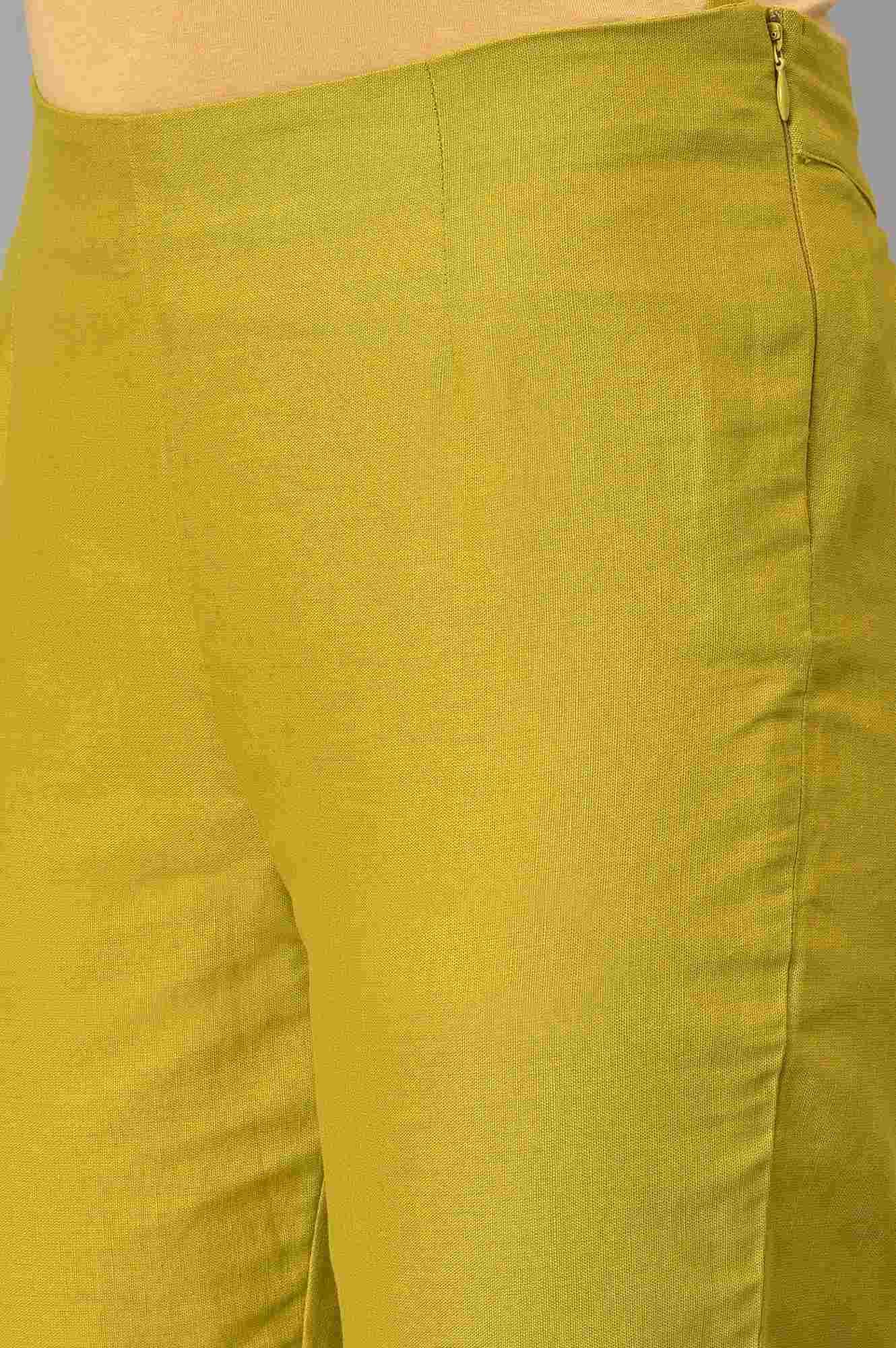 Green Embroidered Slim Pants - Image 7