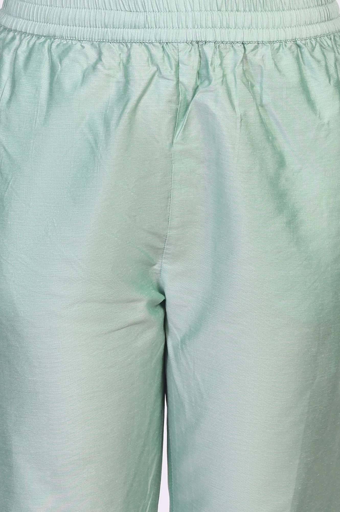 Green Embroidered Straight Jacquard Kurta with Straight Pant and Dupatta Set - Image 7
