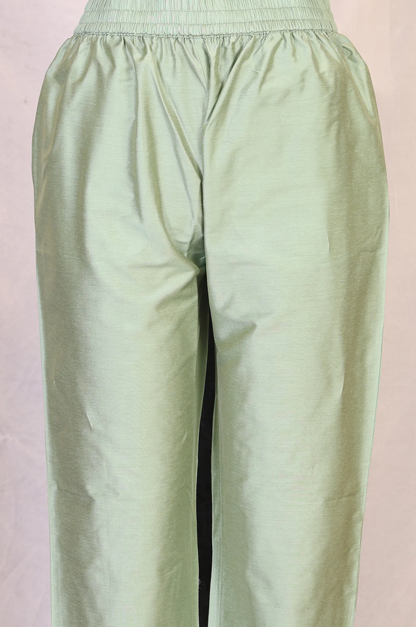 Green Floral Embroidered Straight Kurta with Pants and Dupatta Set - Image 6