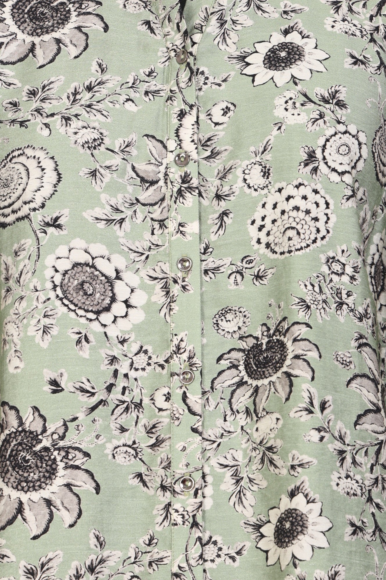 Green Floral Printed Straight Shirt - Image 6