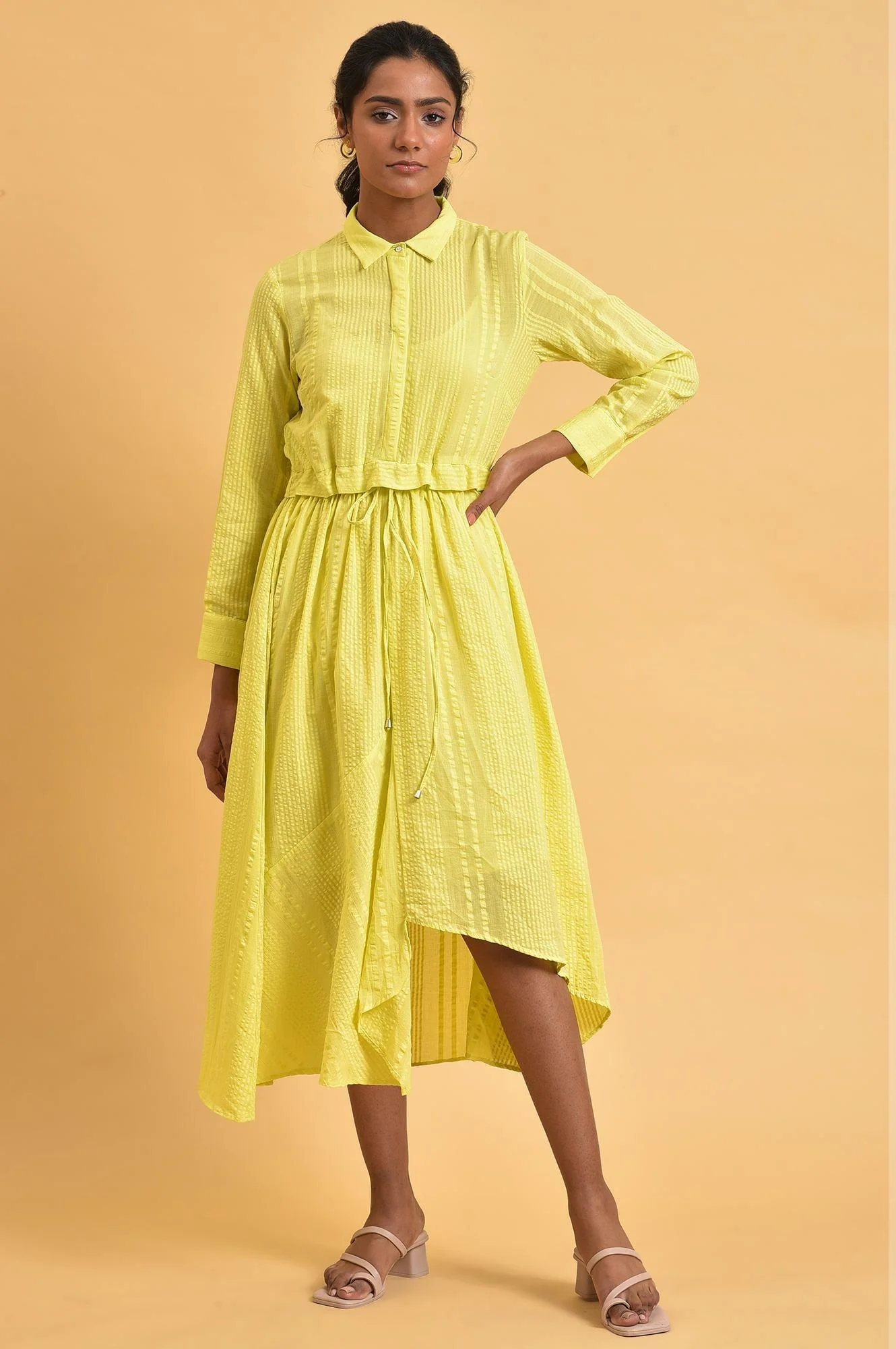 Green Shirt Collar Plus Size Dress - Image 6