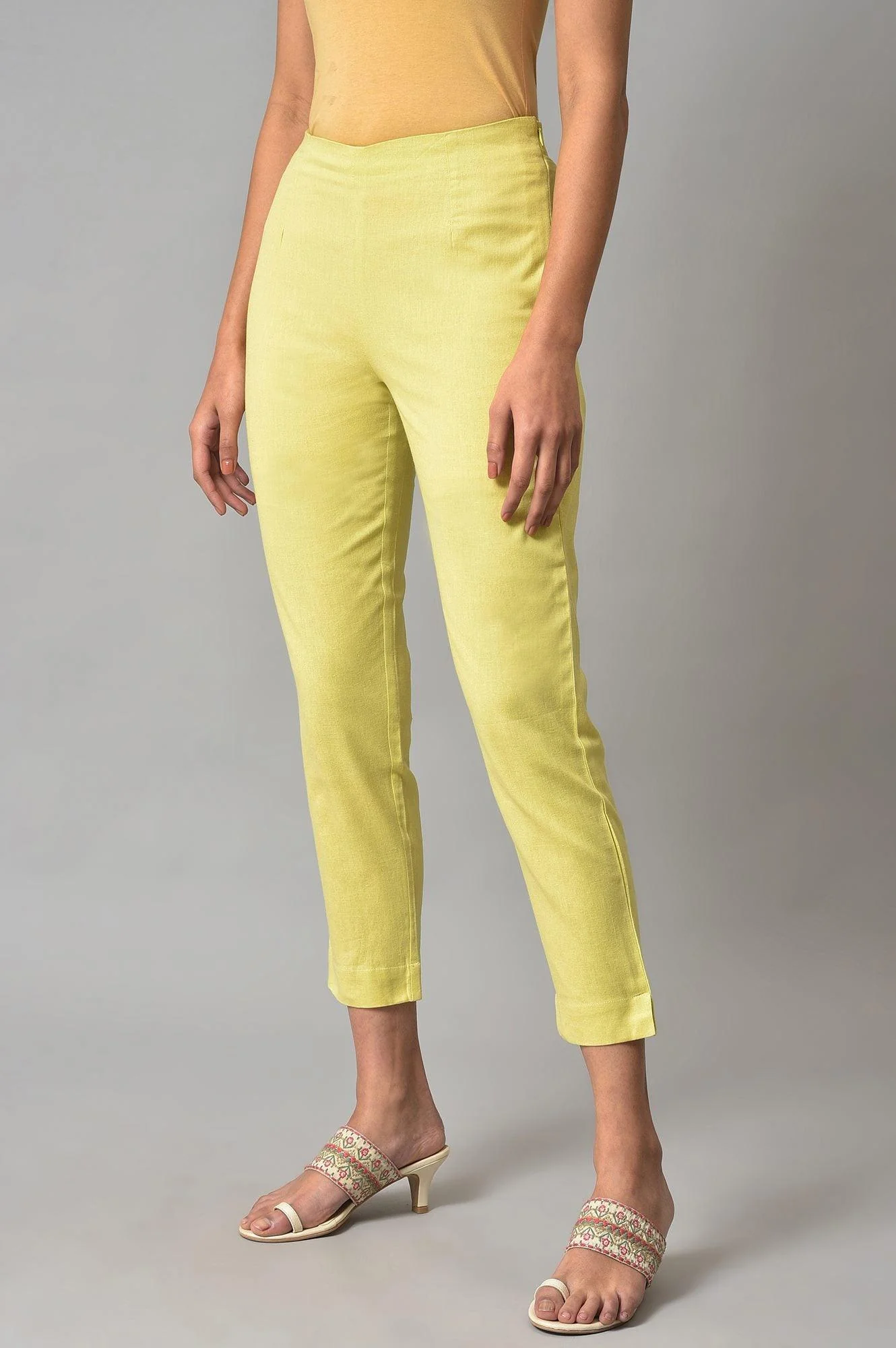 Green Plus Size Slim Pants - Image 3