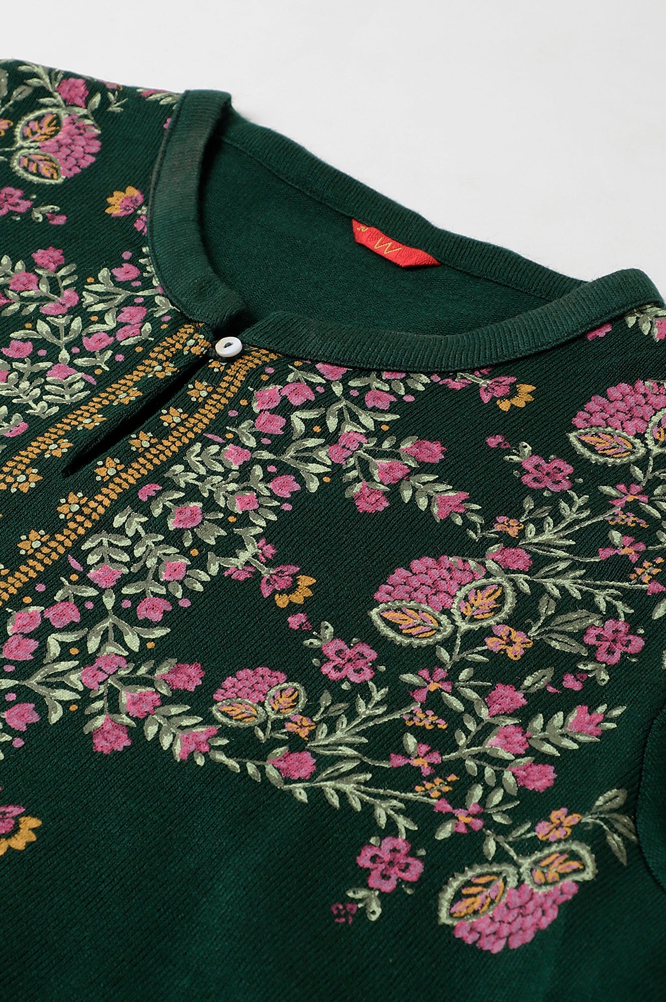 Green Side Dipped Plus Size Winter kurta - Image 7