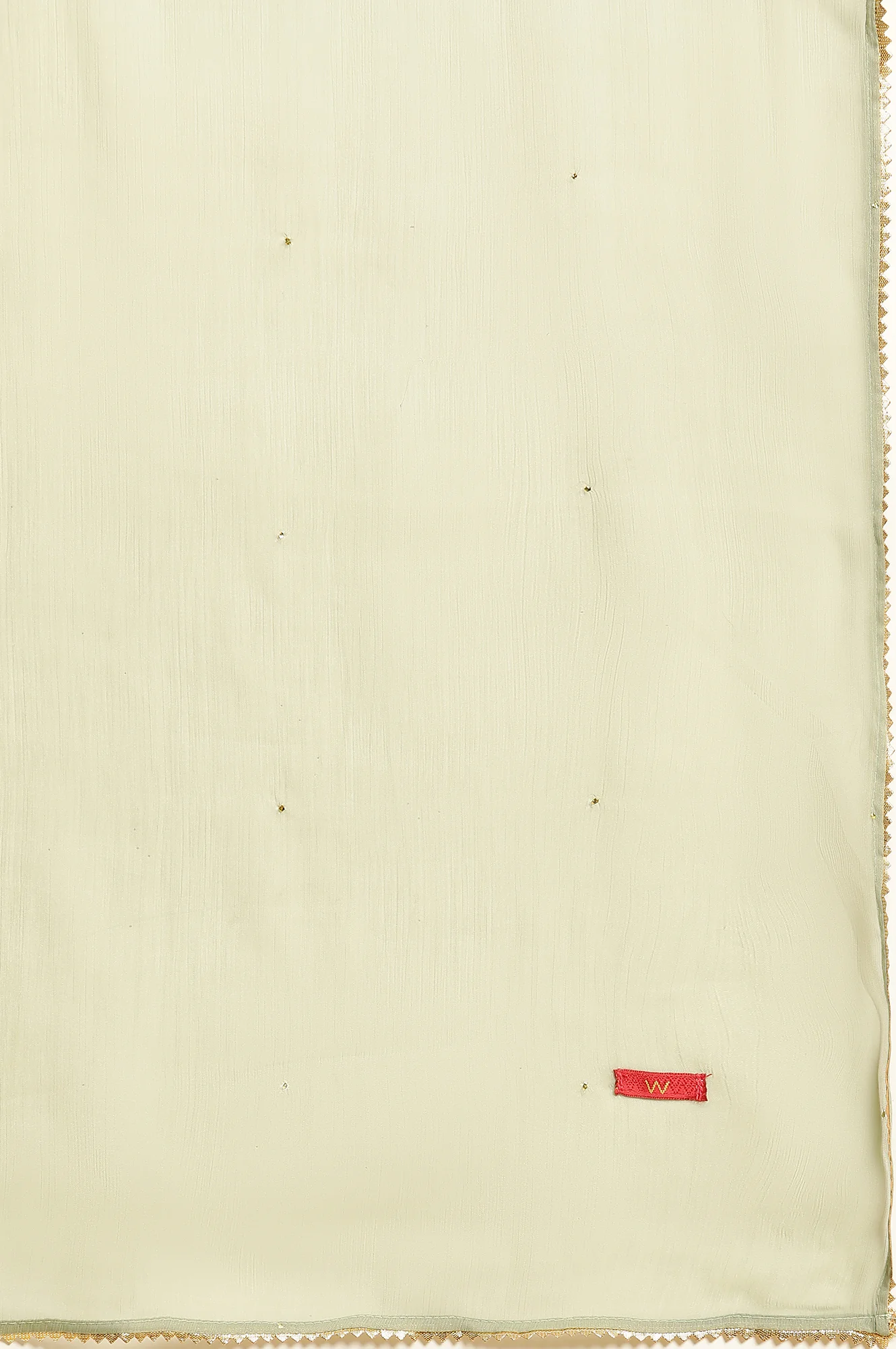 Green Solid Chiffon Dupatta With Gotta Border - Image 6