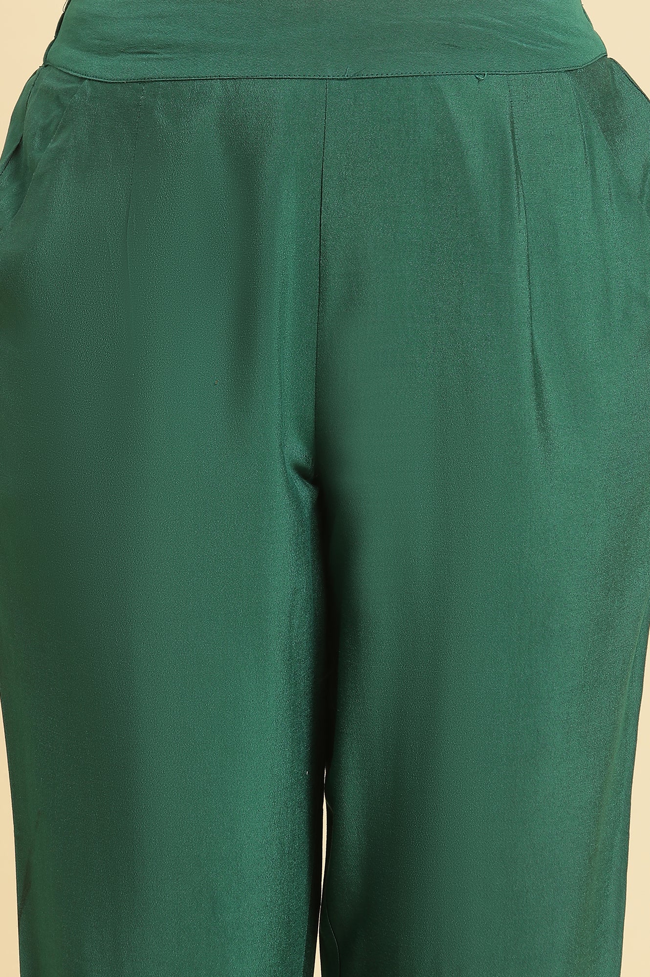 Green Solid Kurta, Pants And Jacquard Dupatta - Image 8