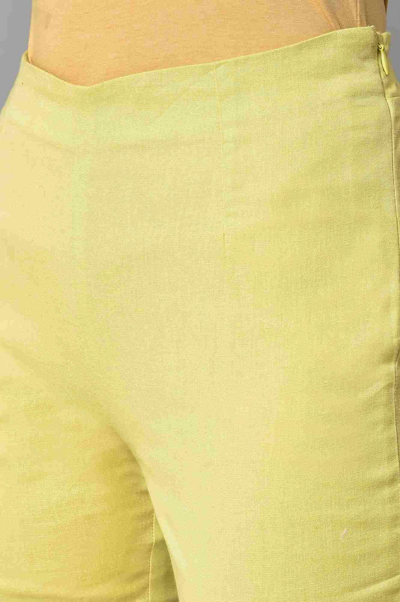 Green Solid Slim Pants - Image 7