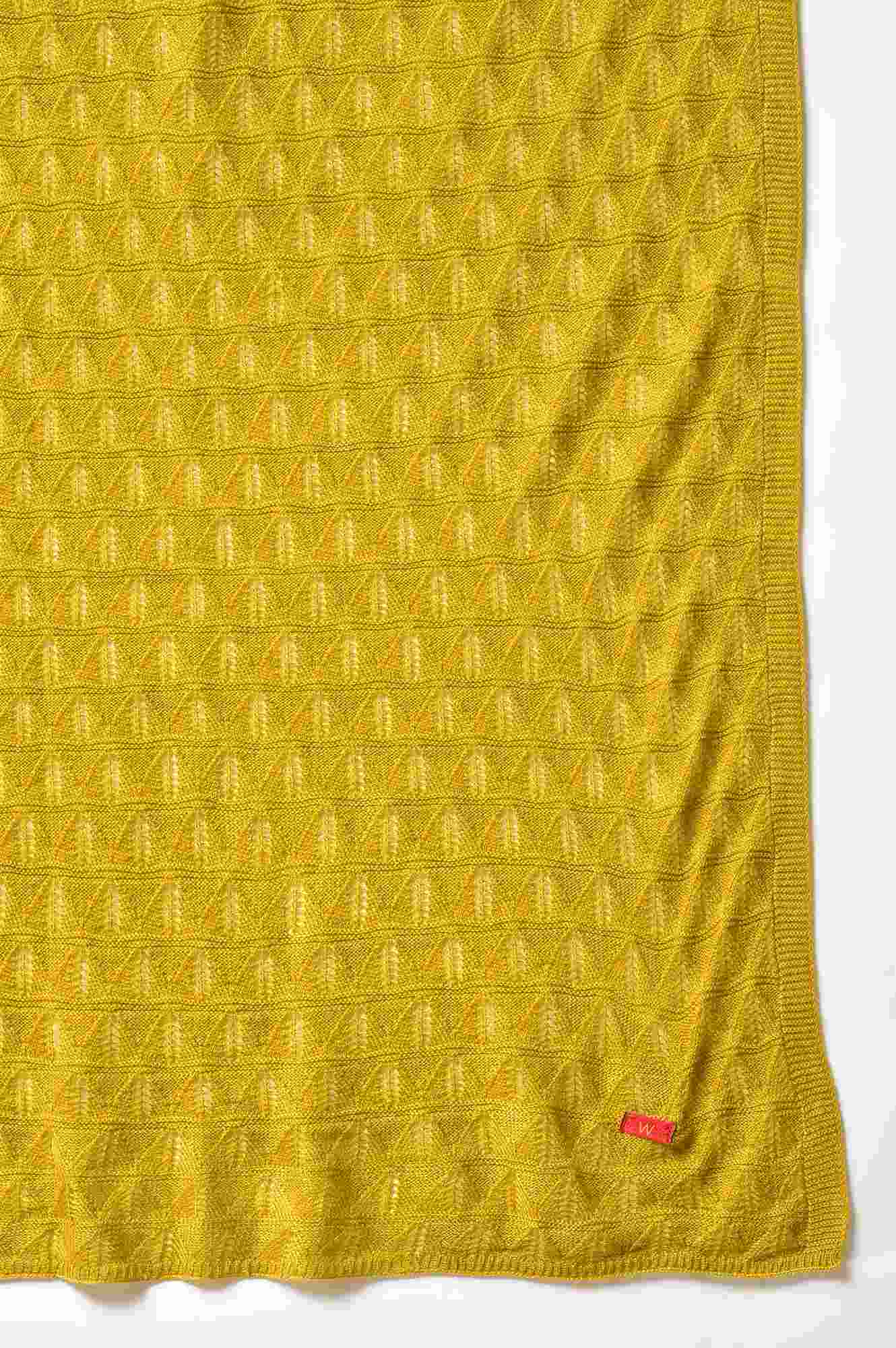 Green Stripe Design Knitted Shawl - Image 4