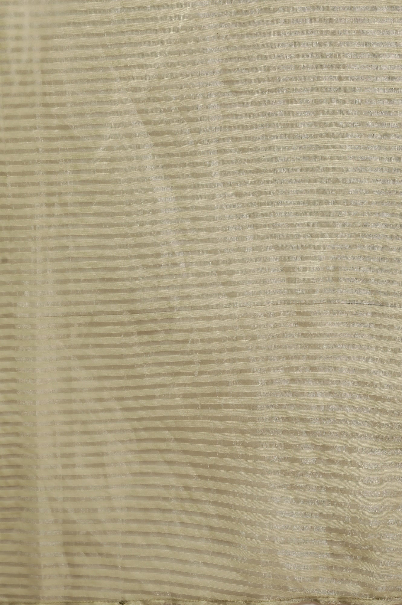 Green Striped Woven Gold Borders Silk Dupatta - Image 4