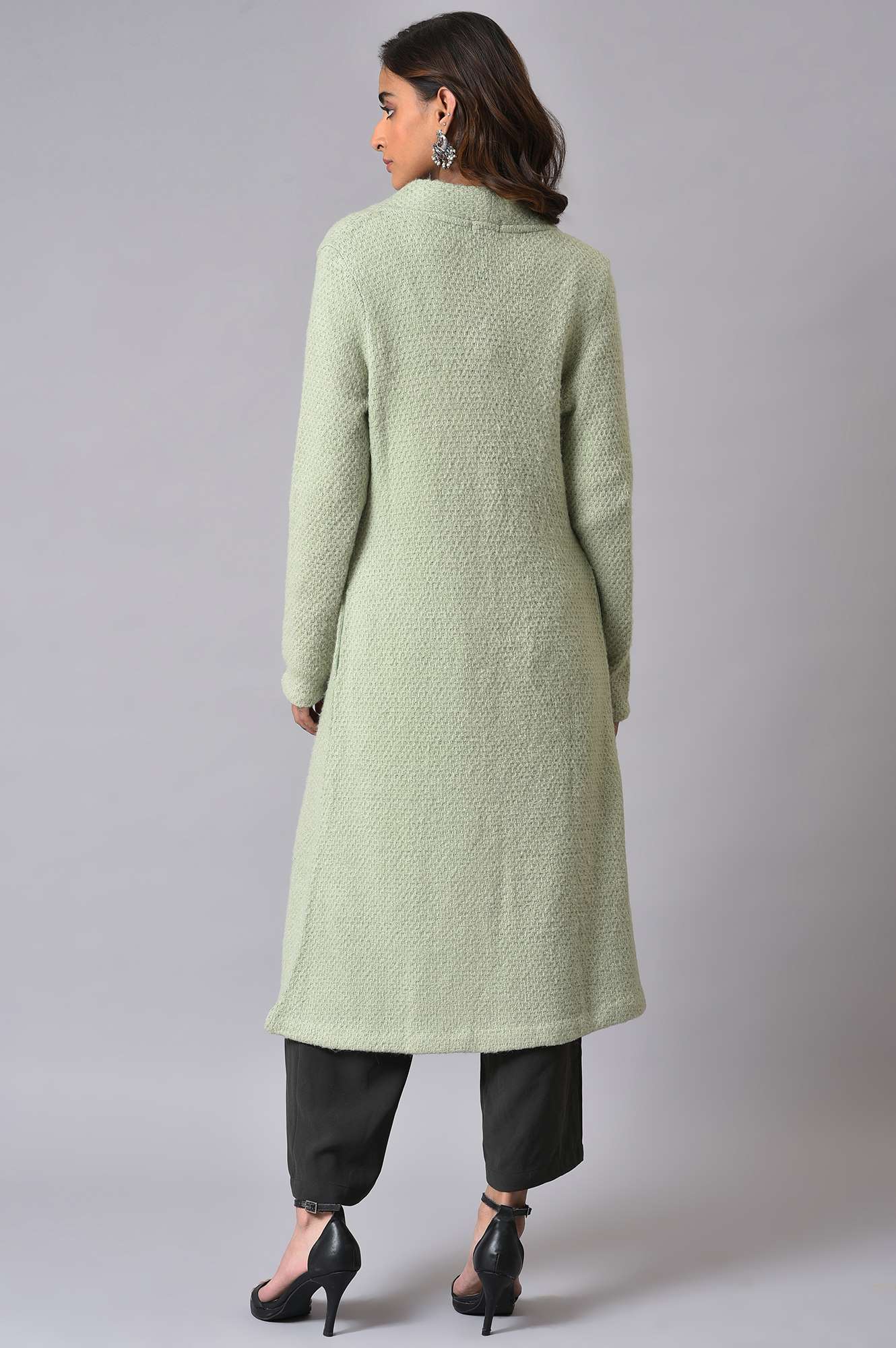 Green Winter Women Cardigan - Image 2