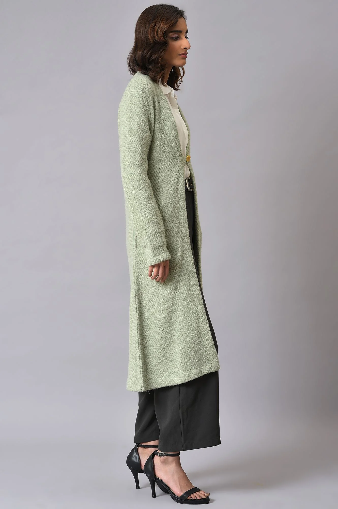 Green Winter Women Cardigan - Image 4
