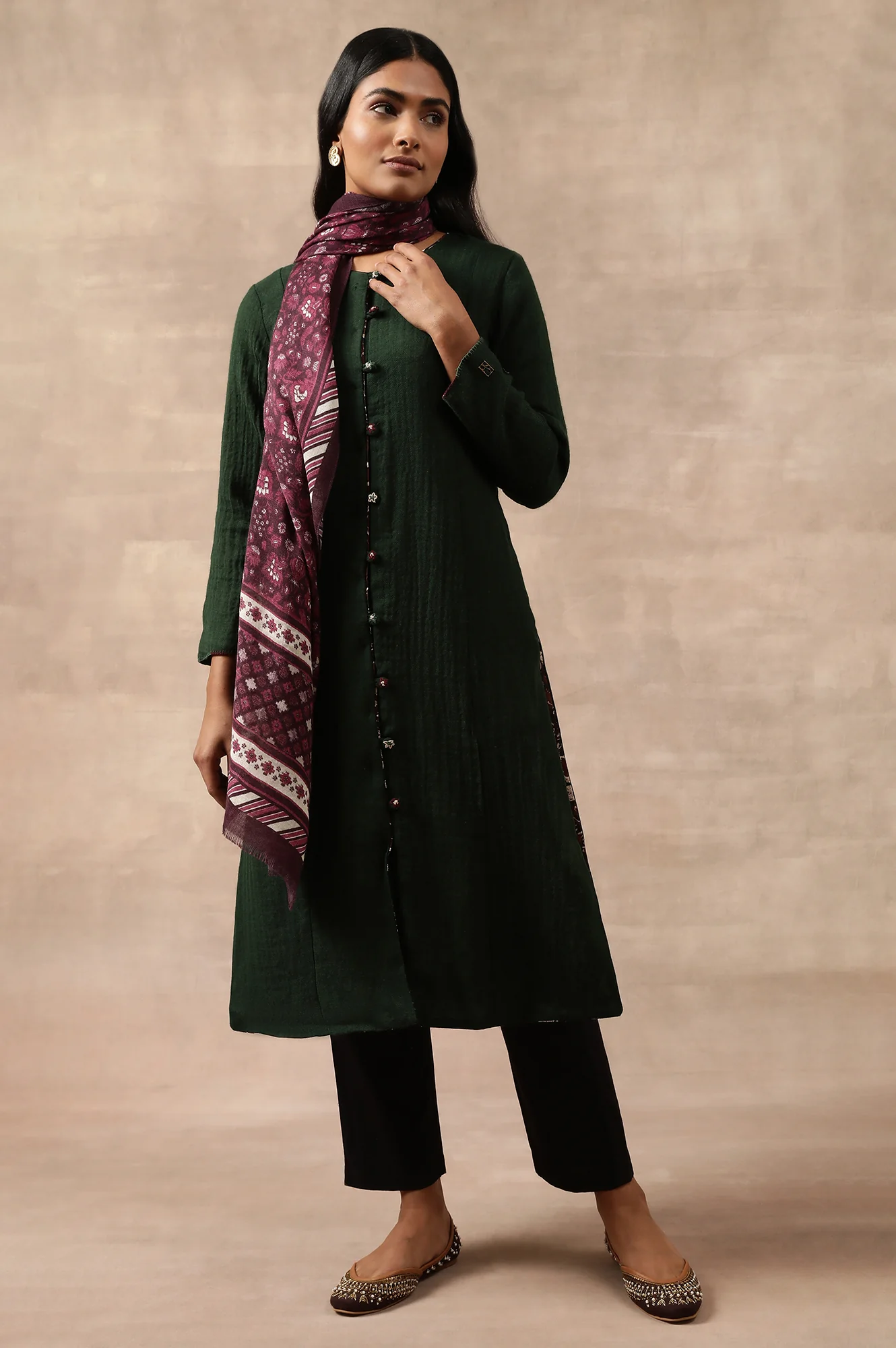 Green Woollen Reversible Jacket - Image 5