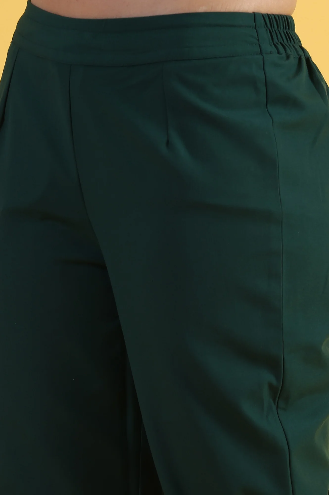 Green Yarn Dyed Sequins Straight Kurta & Straight pant with Dupatta Set - Image 8