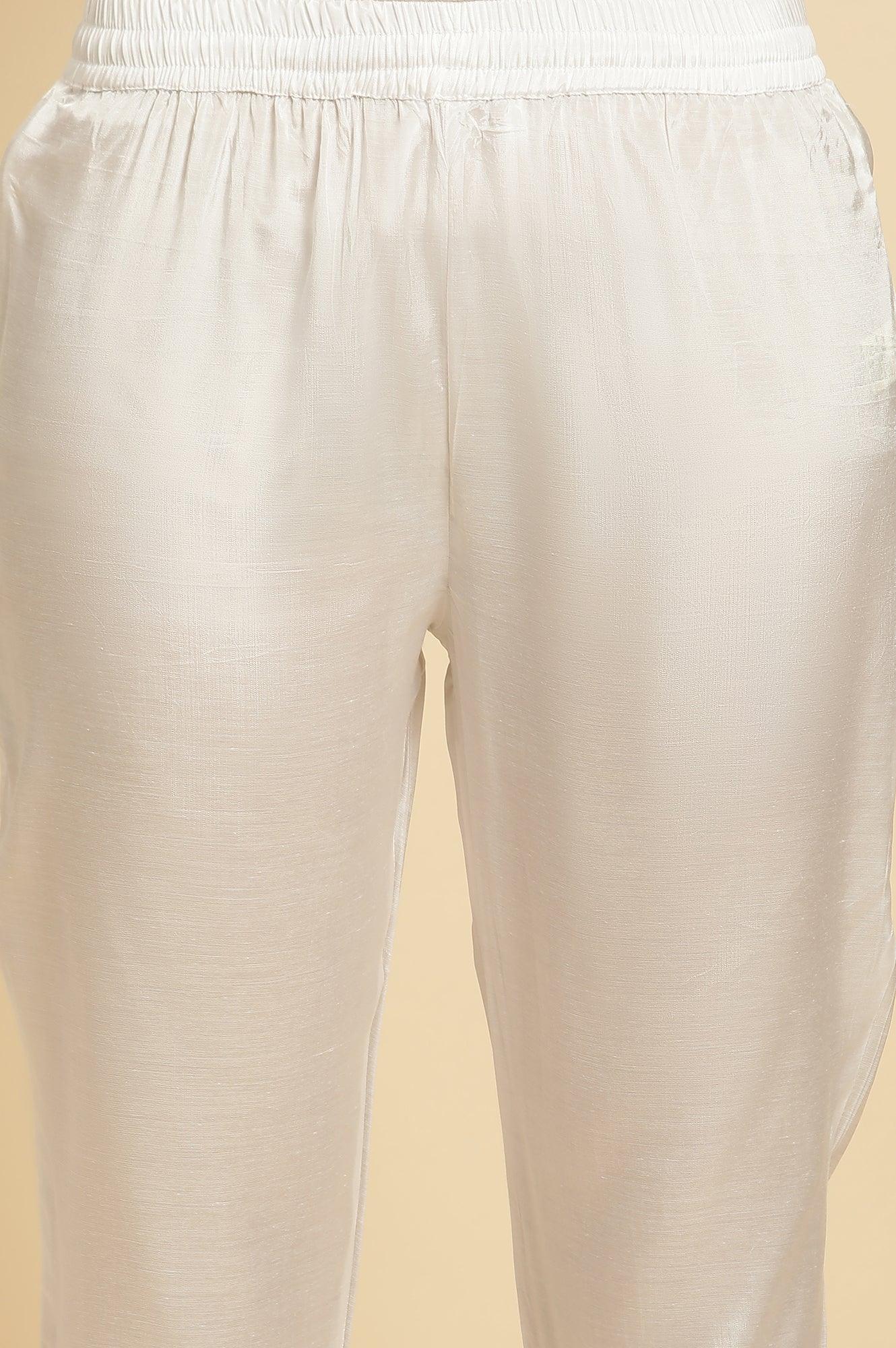 Grey Embellished Kurta And Pants Set - Image 8
