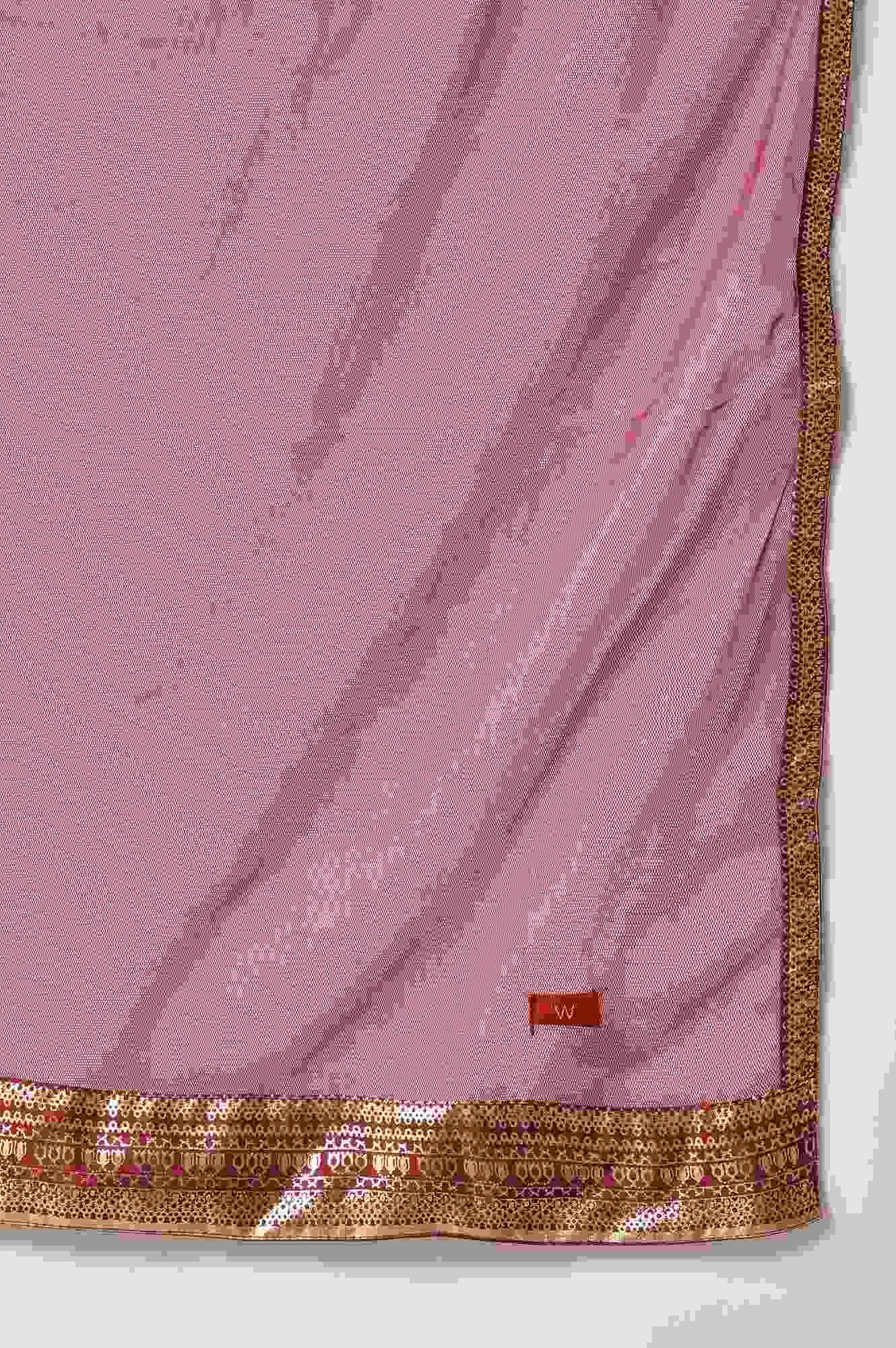 Grey Embroidered kurta, Draped Pants And Dupatta Set - Image 9