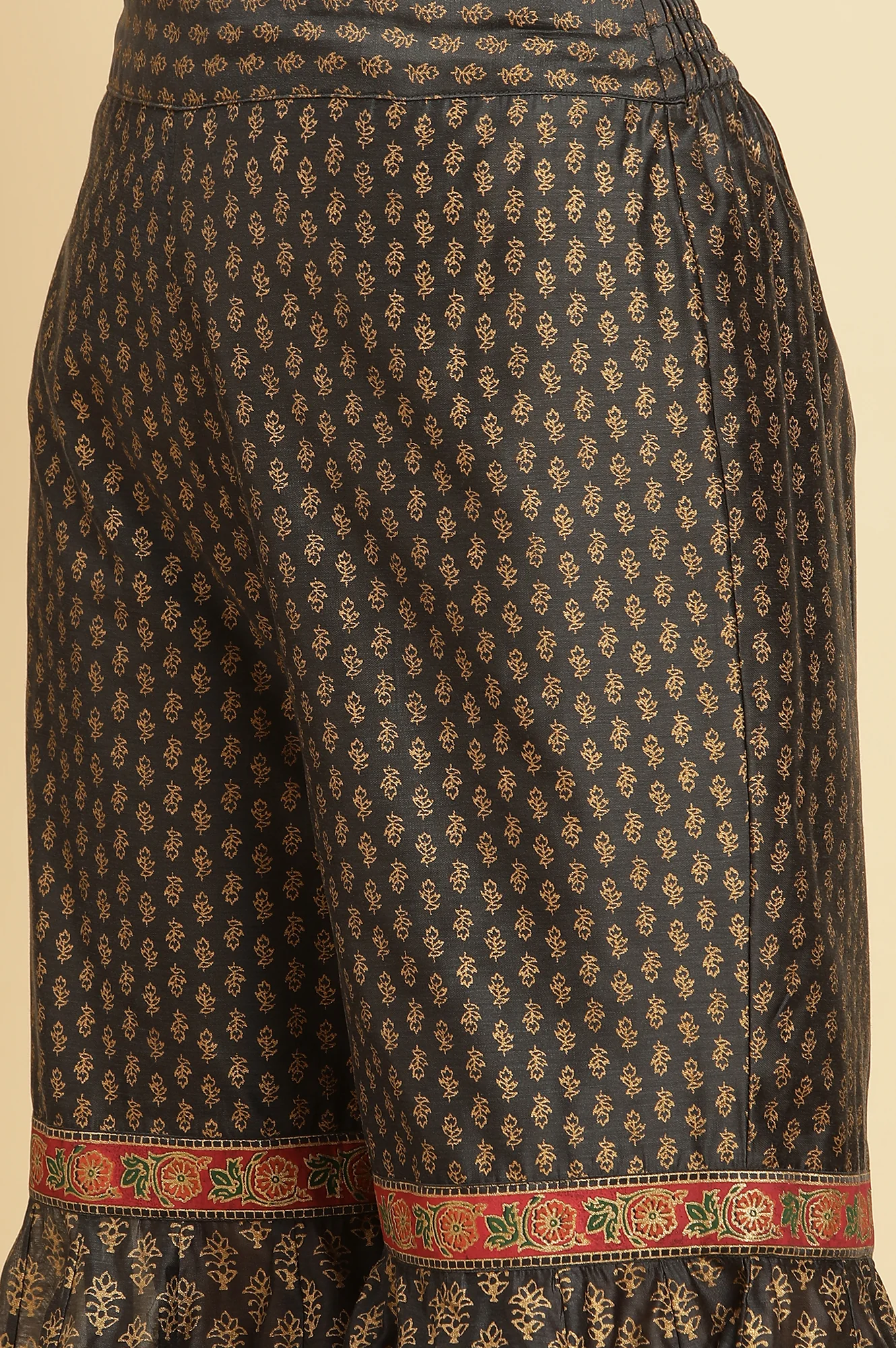 Grey Embroidered Short Kurta, Sharara And Dupatta - Image 10