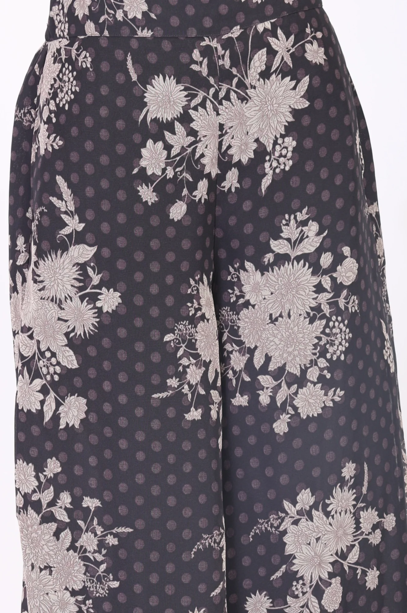 Grey Floral Printed Beadwork Georgette Sleeveless Straight Kurta with Straight Pants and Dupatta Set - Image 7