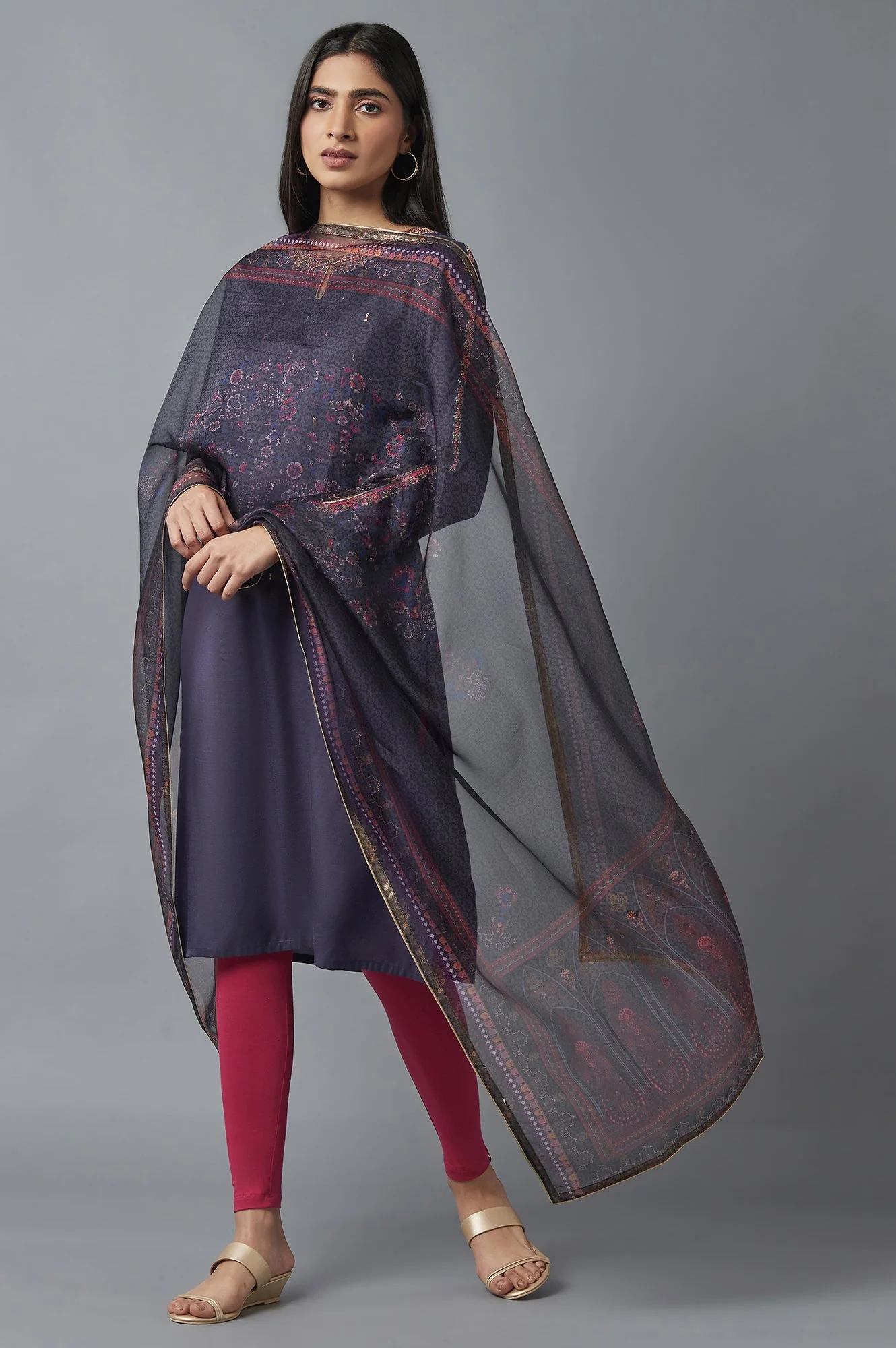 Grey Organza Dupatta - Image 2