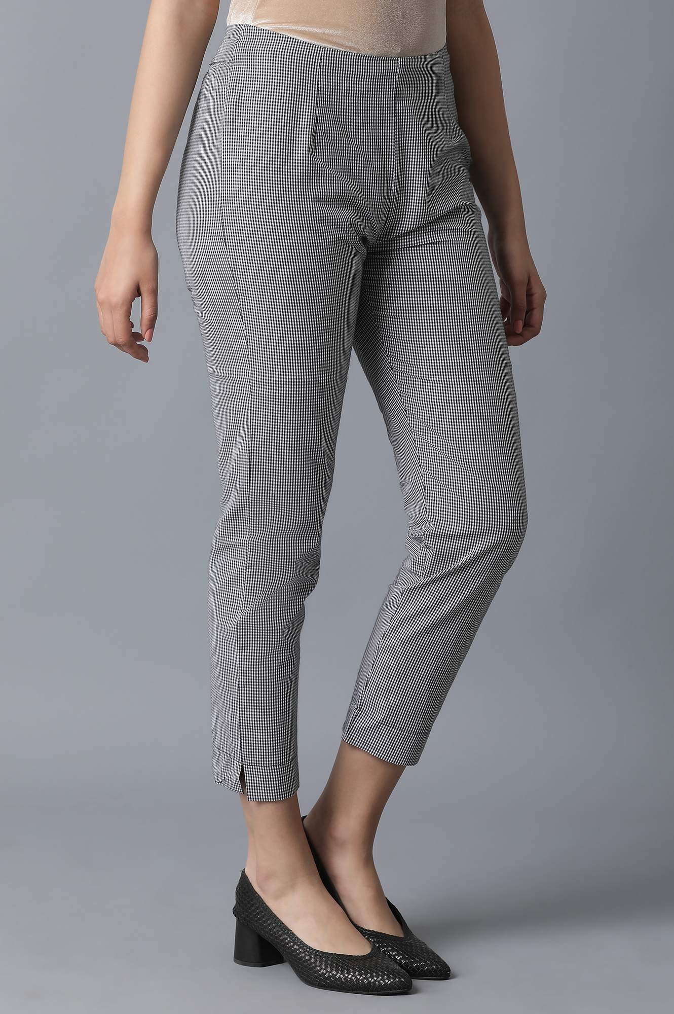 Grey Printed Rayon A-line Shirt Kurta and Slim Pant Set - Image 7