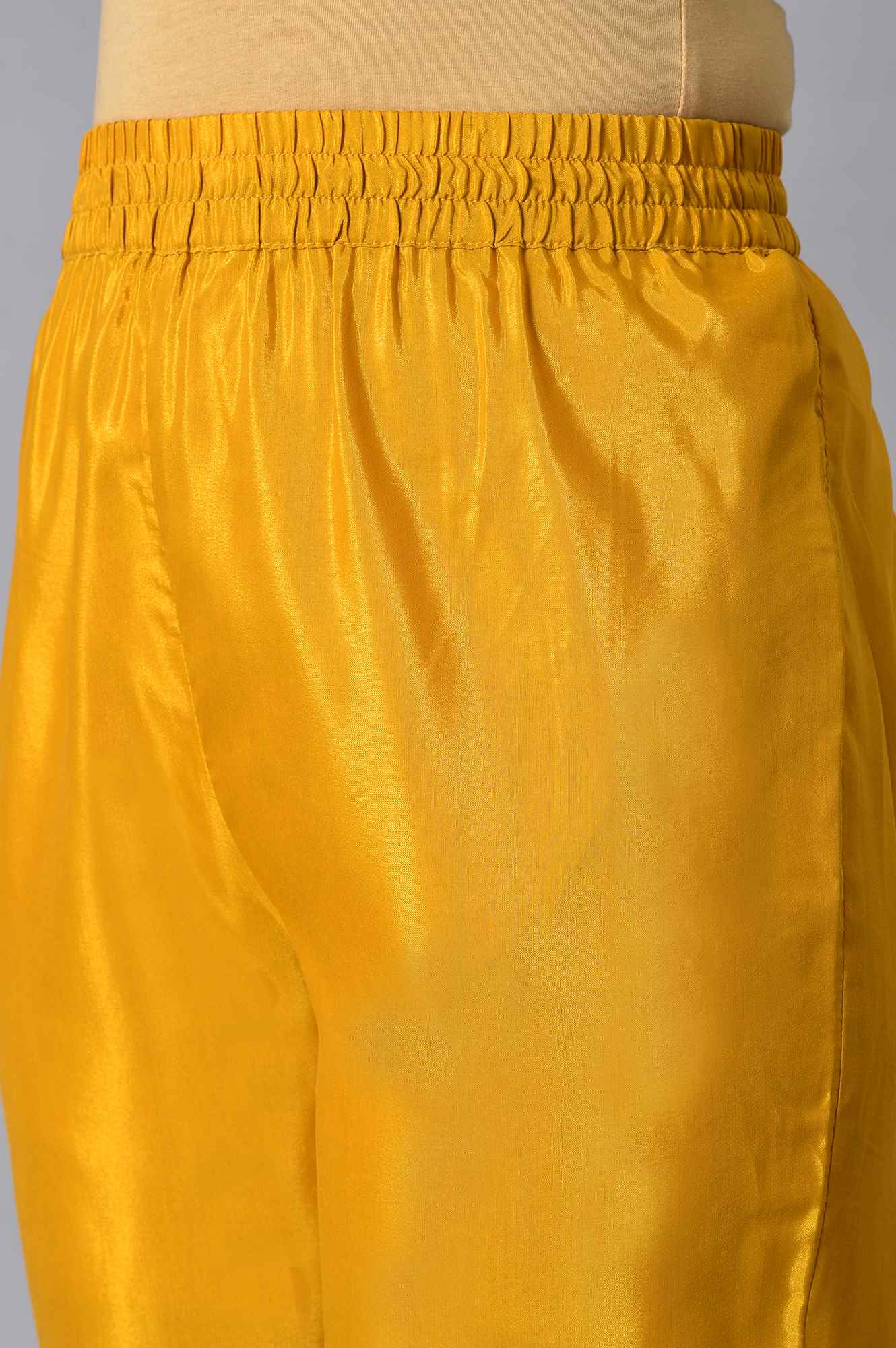 Grey Velvet Embroidered kurta With Yellow Pants And Printed Dupatta - Image 7