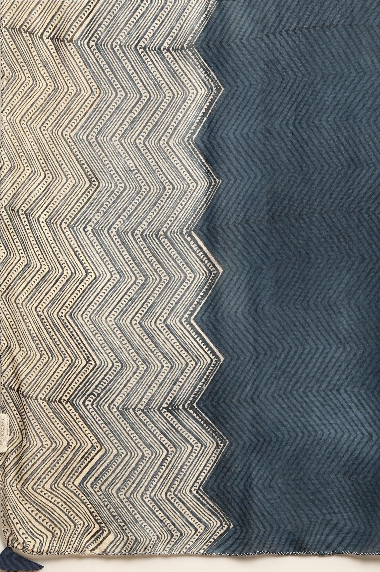 Indigo Printed Georgette Drape - Image 3