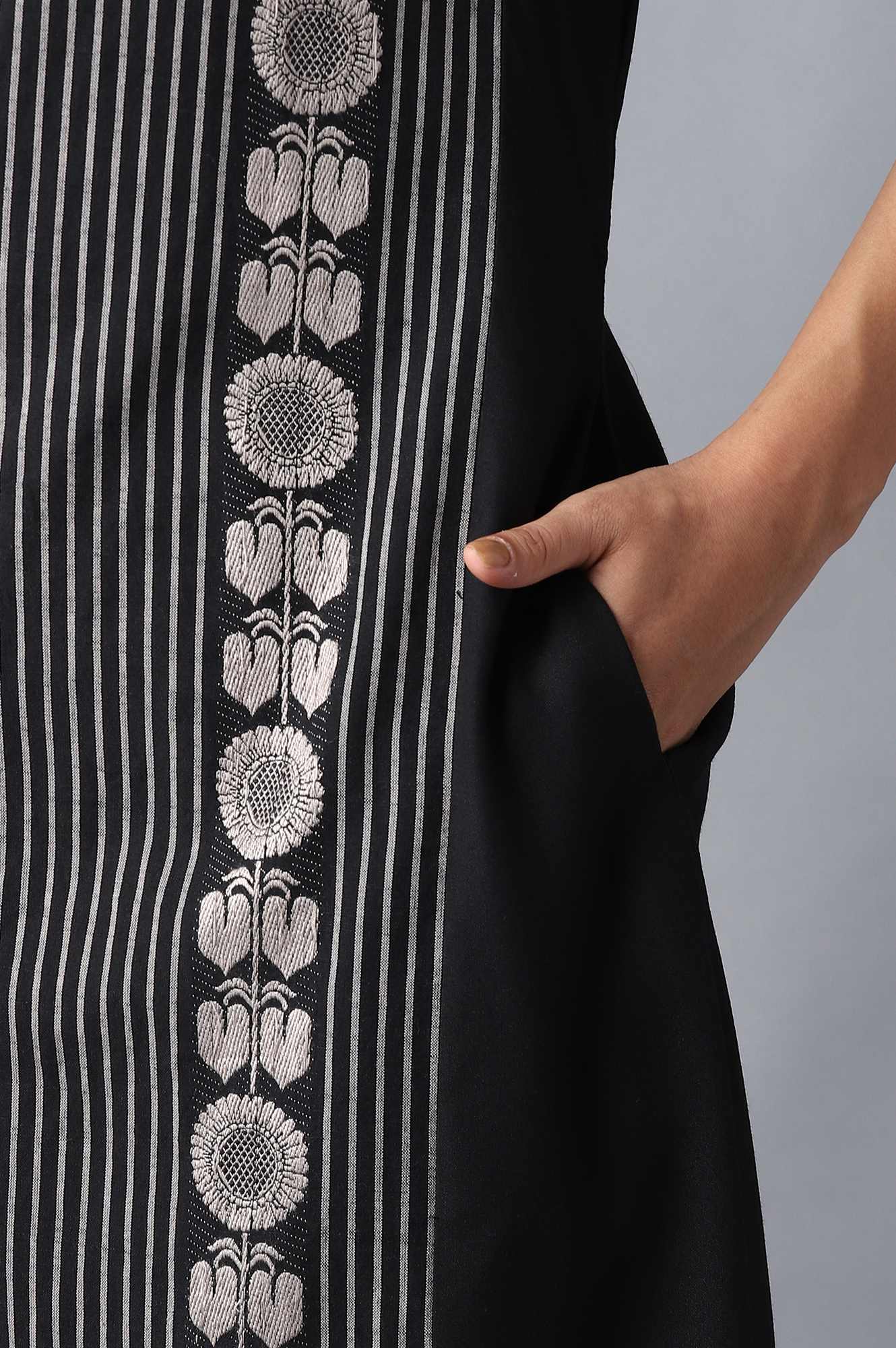 Jet Black A-Line kurta - Image 6