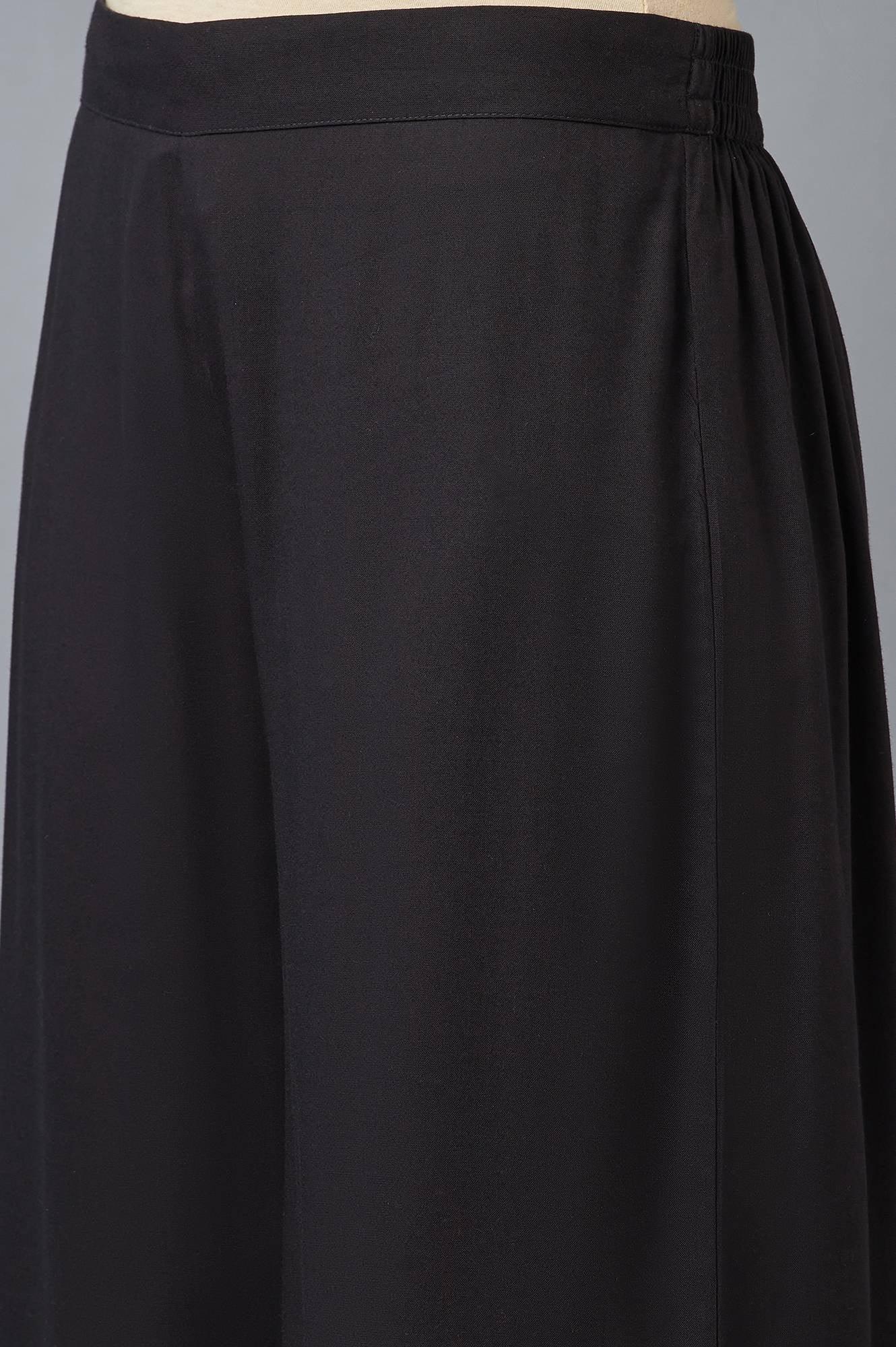 Jet Black Embroidered Parallel Pants - Image 6