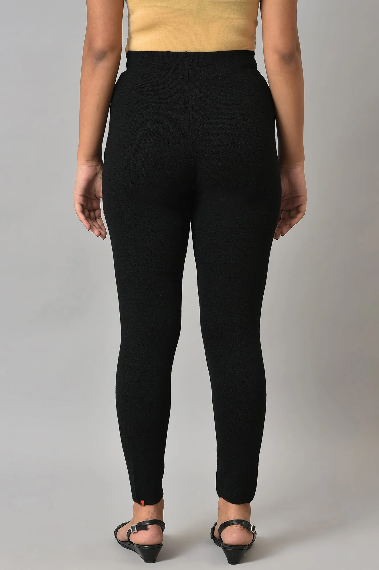Jet Black Solid Winter Tights - Image 2