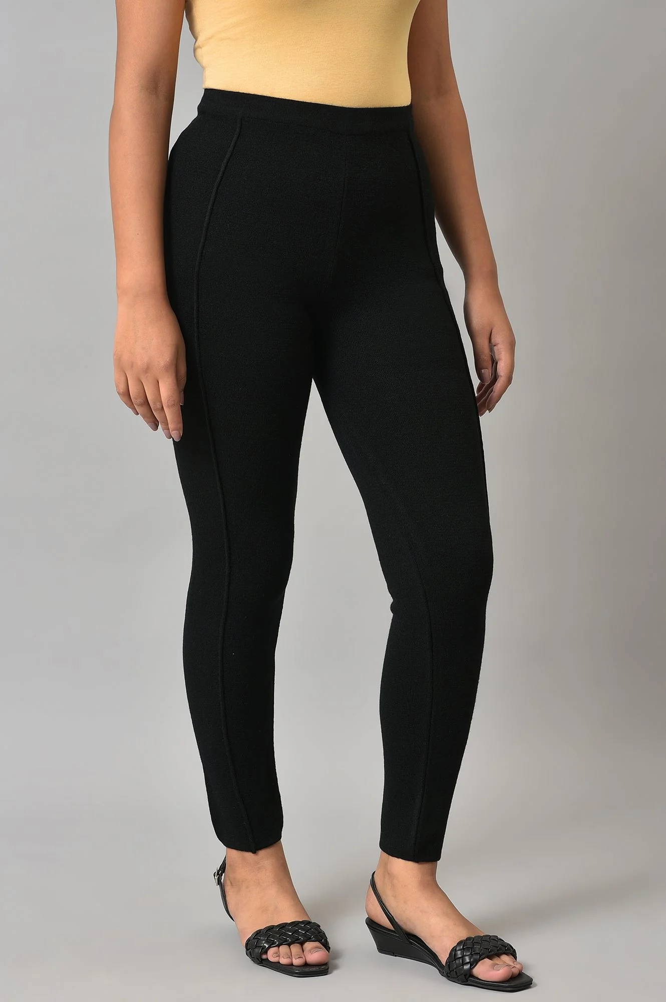 Jet Black Solid Winter Tights - Image 4
