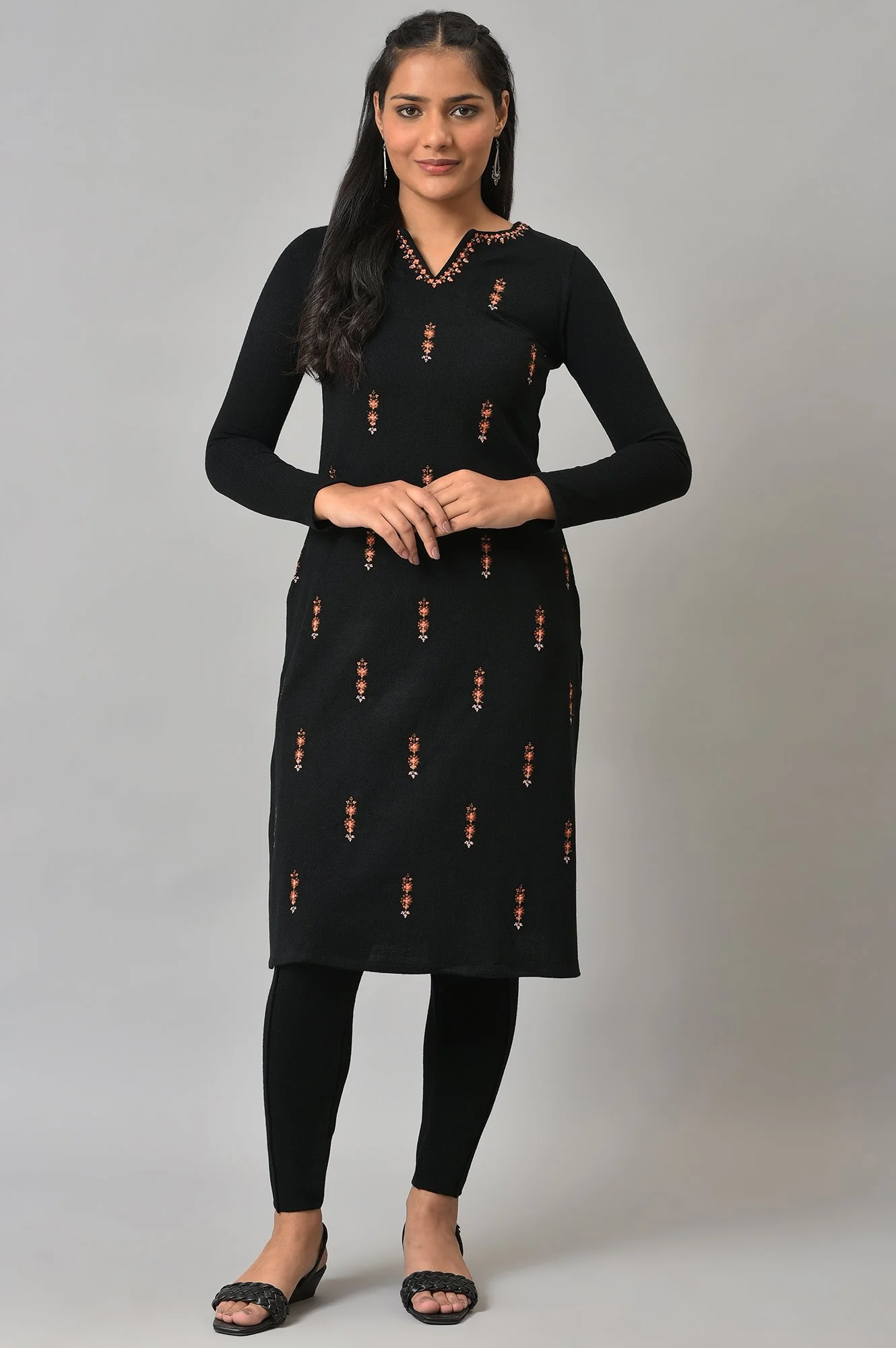Jet Black Solid Winter Tights - Image 5
