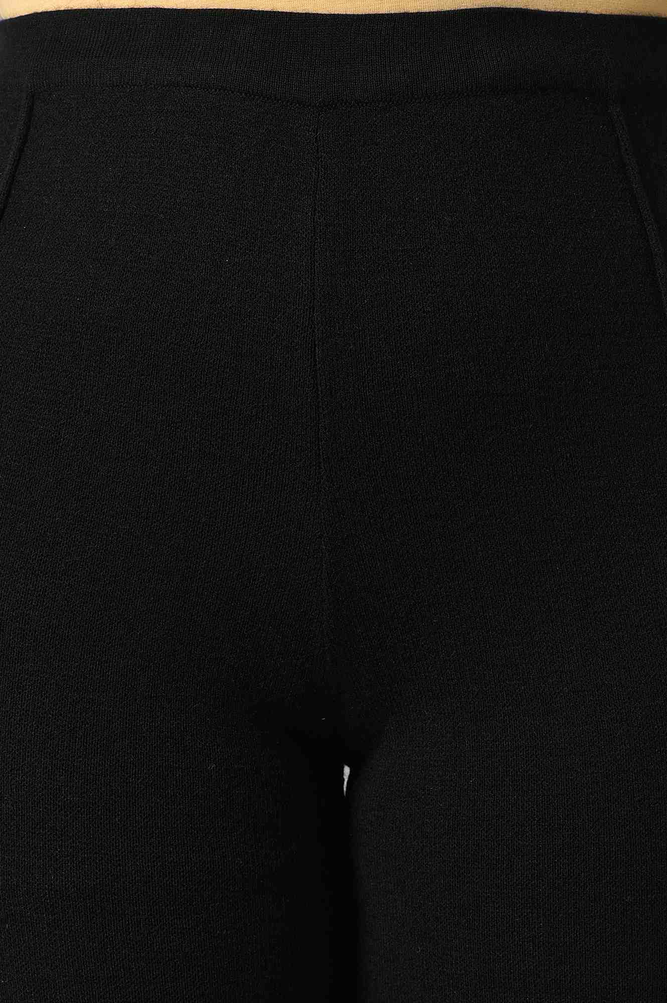 Jet Black Solid Winter Tights - Image 6