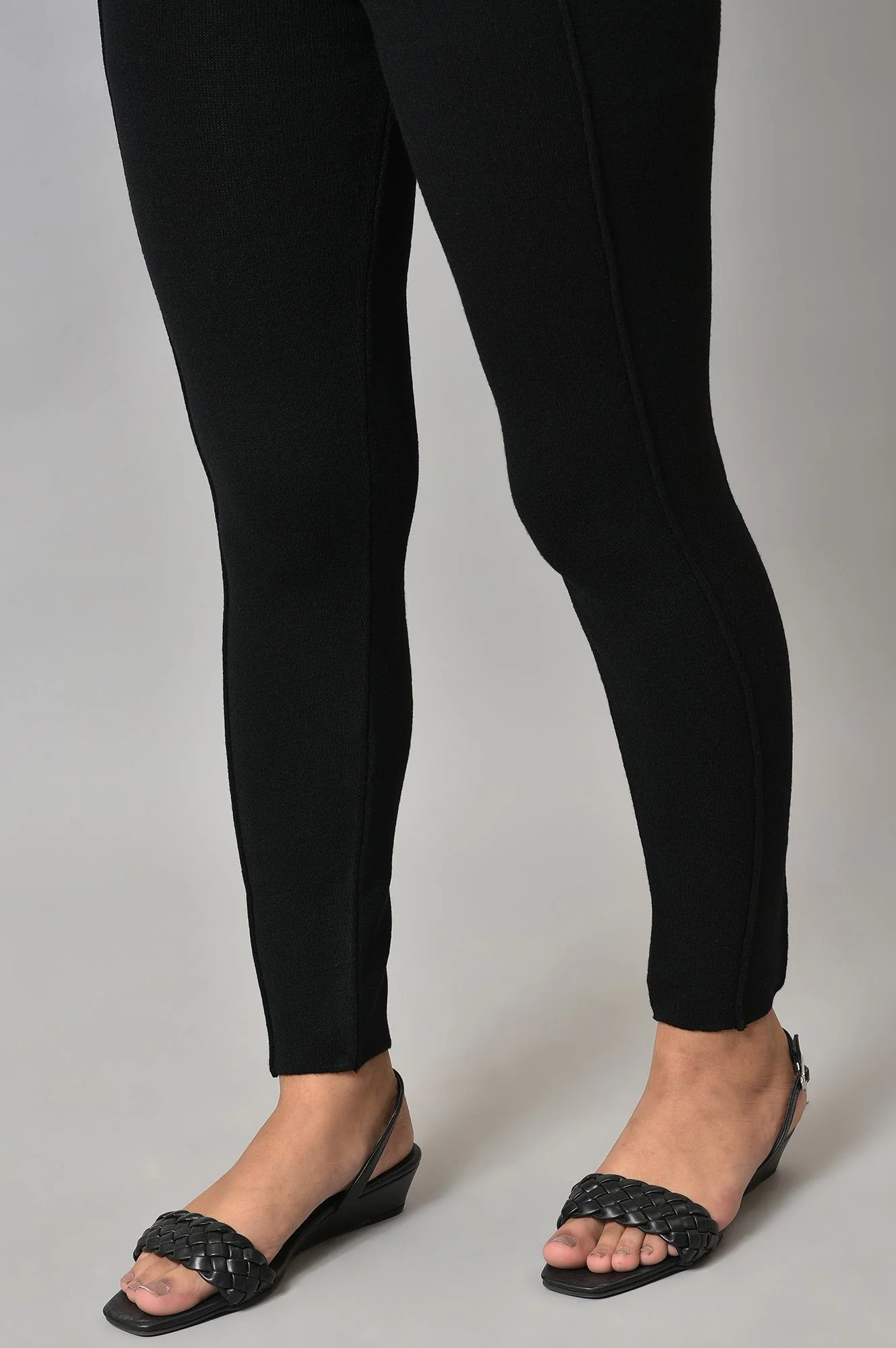 Jet Black Solid Winter Tights - Image 8