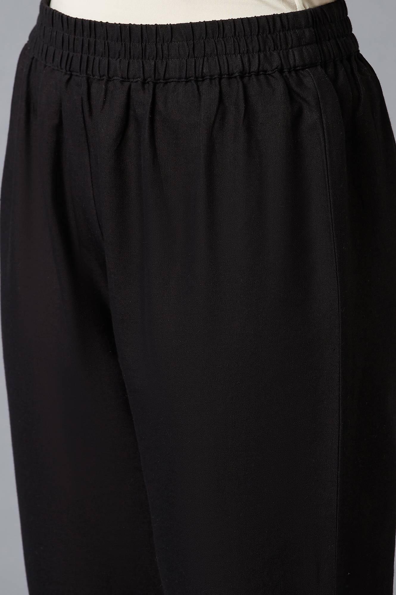 Jet Black Stripe Jacket With Sleeveless kurta And Straight Pants - Image 6