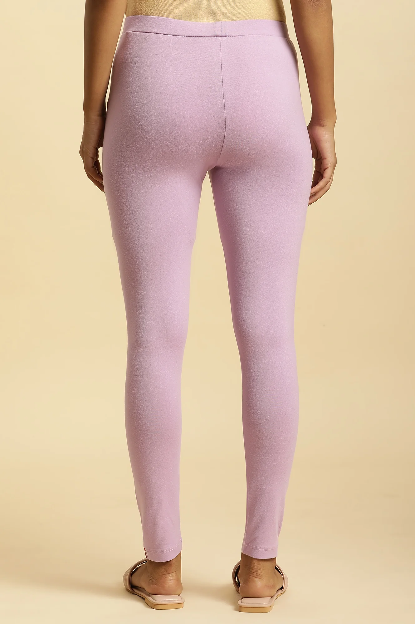 Lavender Purple Knitted Cotton Lycra Tights - Image 3