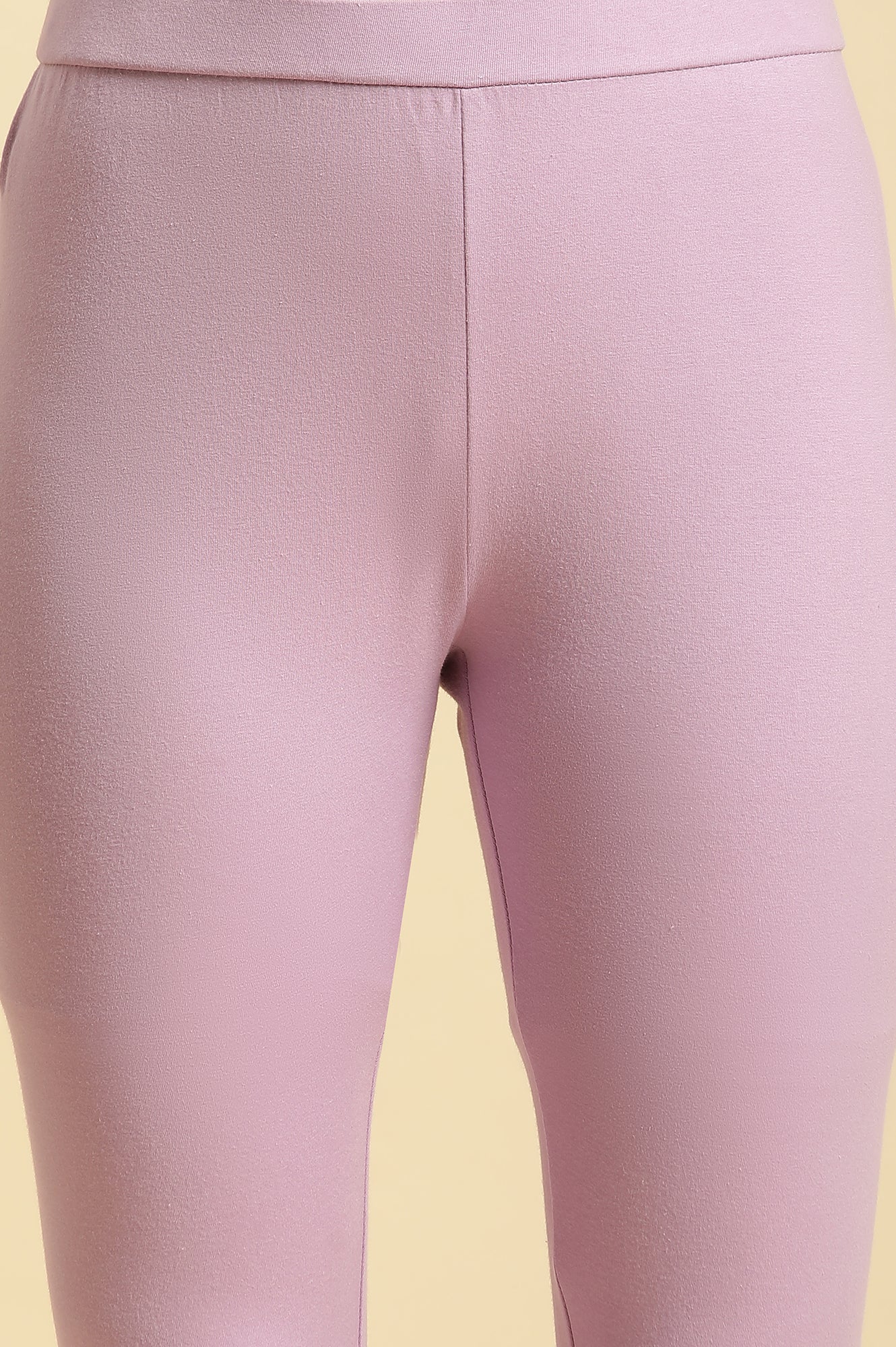 Lavender Purple Knitted Cotton Lycra Tights - Image 6