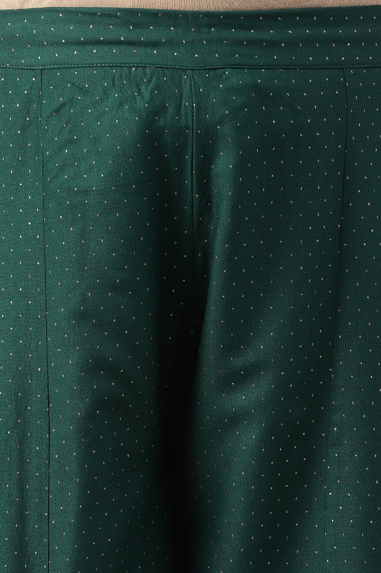 Leaf Green Glitter Printed Plus Size Culottes - Image 10