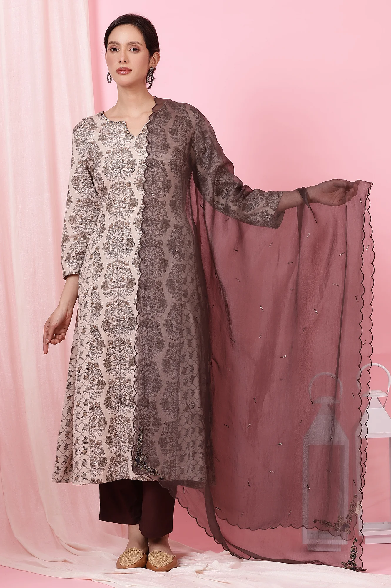 Lemon Yellow Silk Organza Embroidered Dupatta - Image 2
