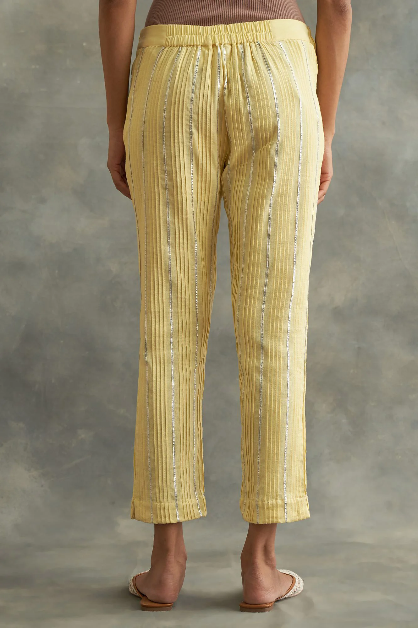 Lemon Yellow Solid Slim Pants - Image 2