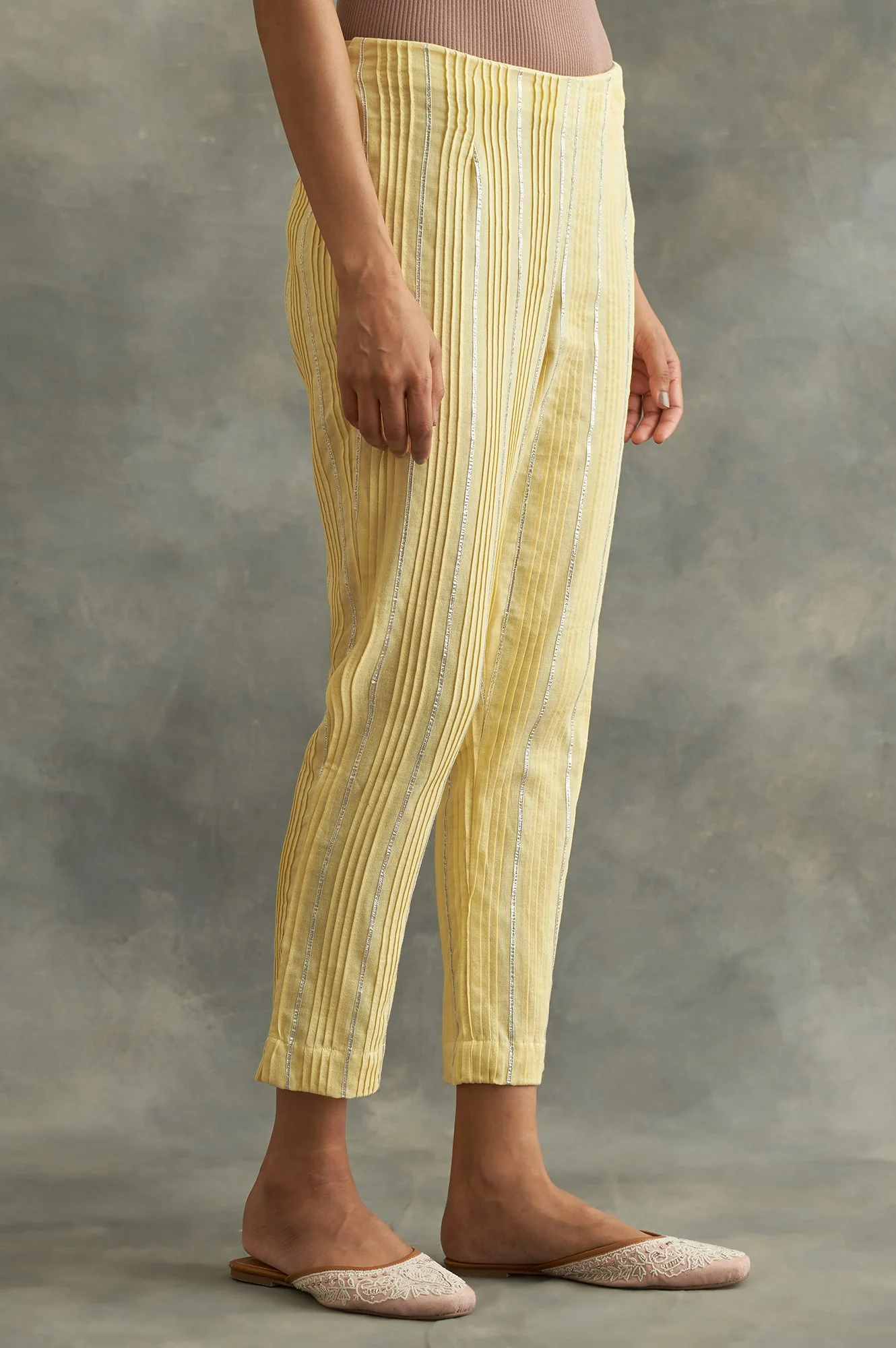 Lemon Yellow Solid Slim Pants - Image 4