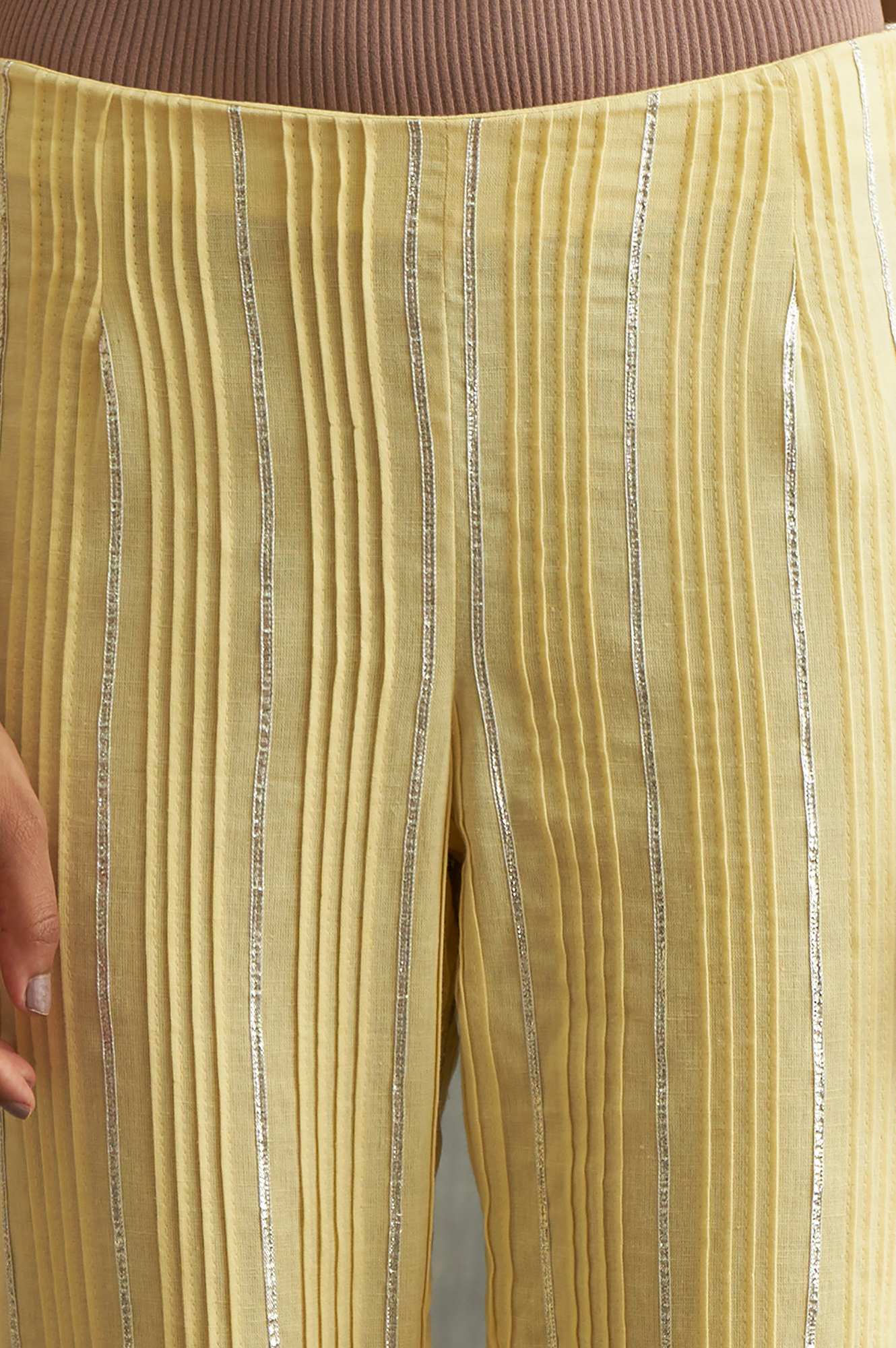 Lemon Yellow Solid Slim Pants - Image 6