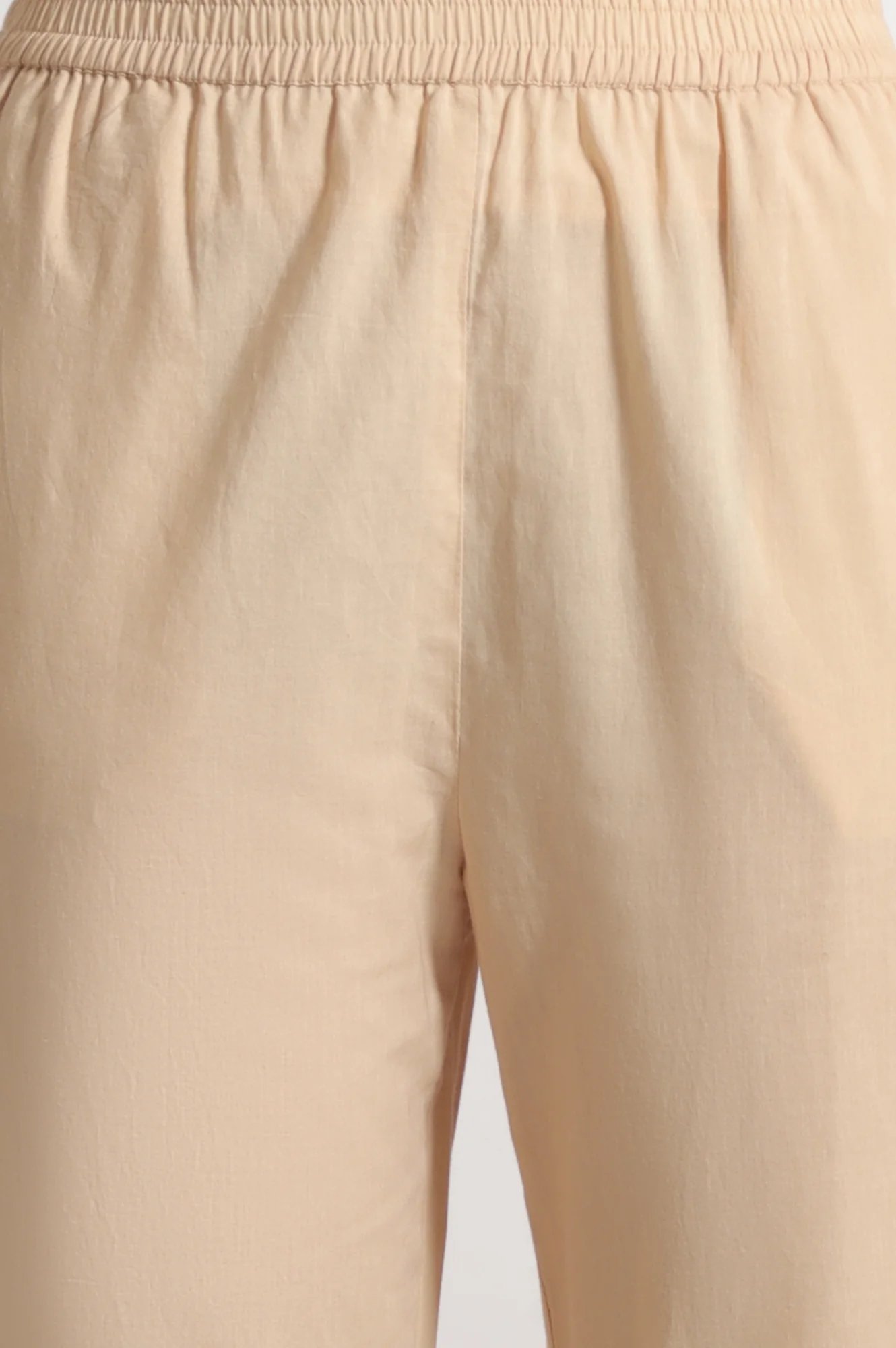 Light Beige Floral Printed Swiss Dot Net Spaghetti Flared Kurta, Pants and Dupatta Set - Image 8