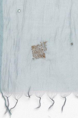 Light Blue Cotton Silk Drape - Image 4