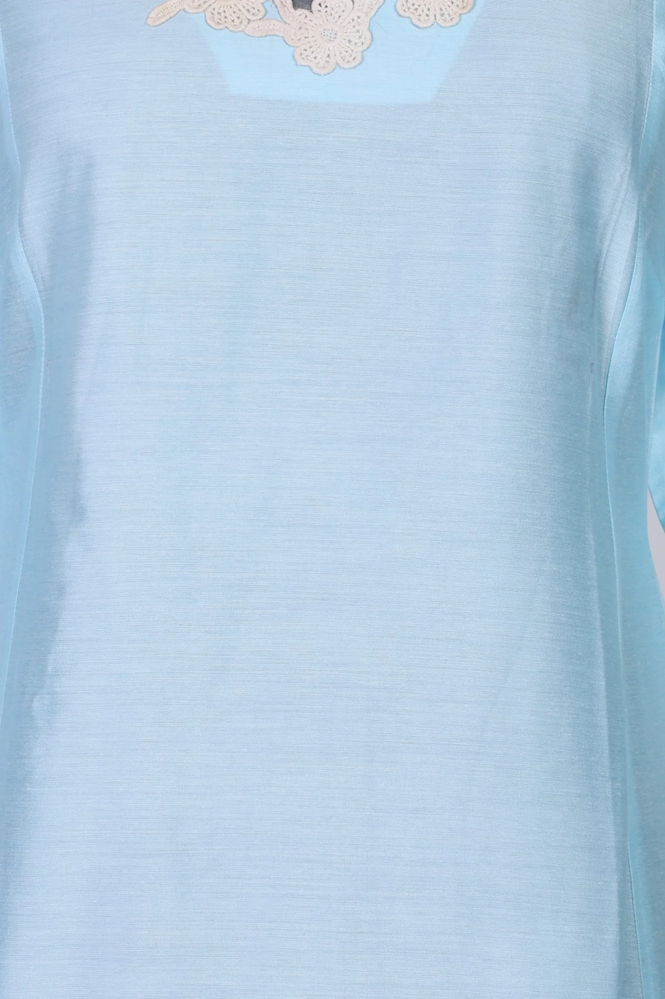 Light Blue Embroidered A-line Kurta - Image 2