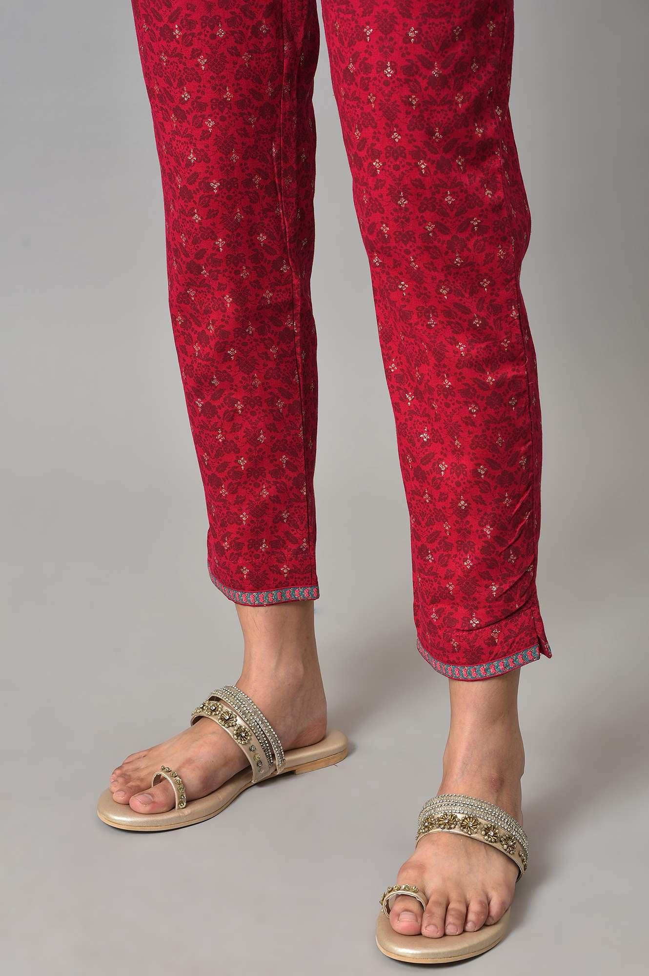 Light Blue Floral Printed kurta With Pink Slim Pants And Dupatta - Image 8