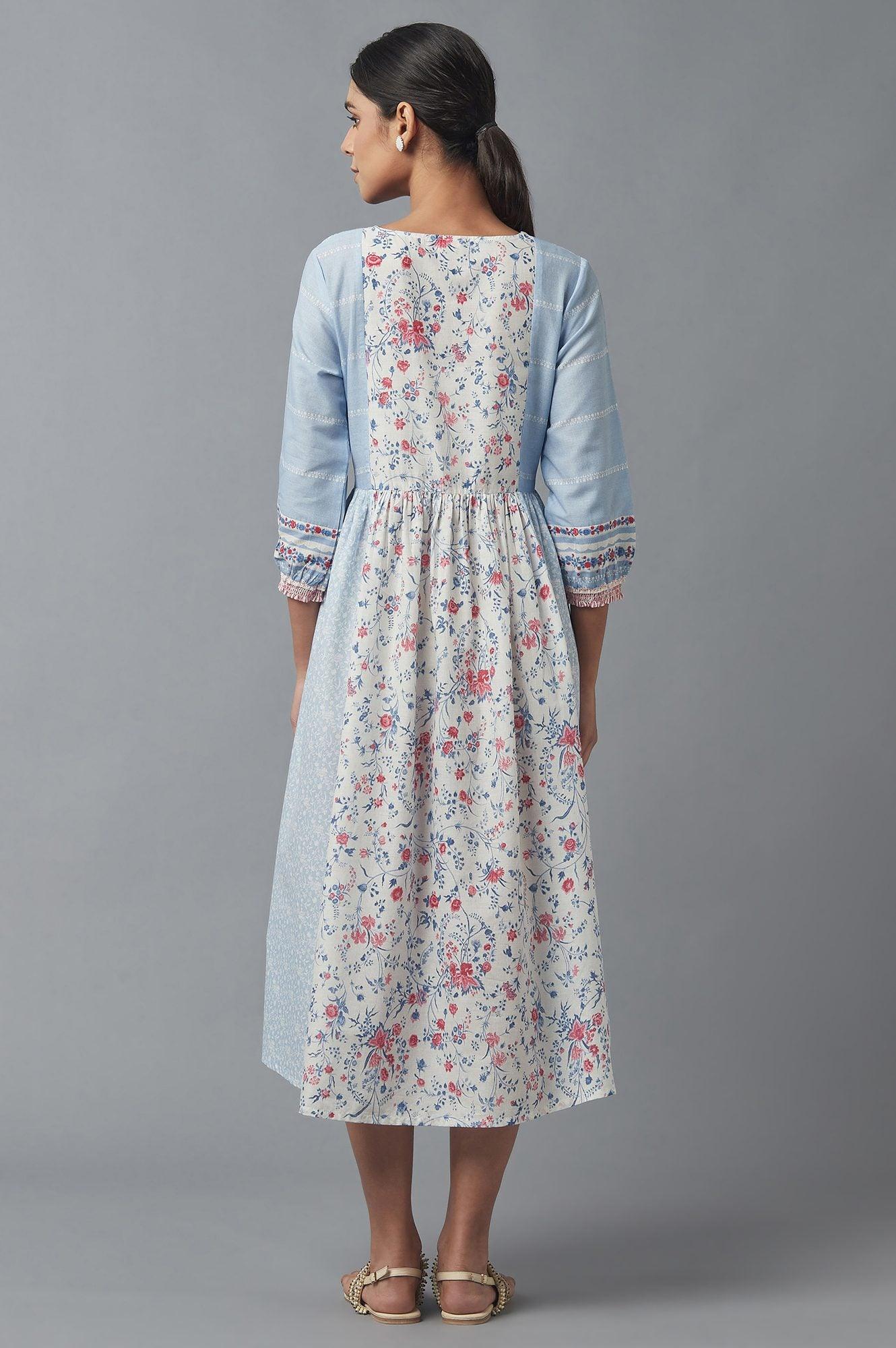 Light Blue Panelled Dress - Image 2