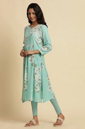 Light Blue Pink Knitted Tights - Image 5