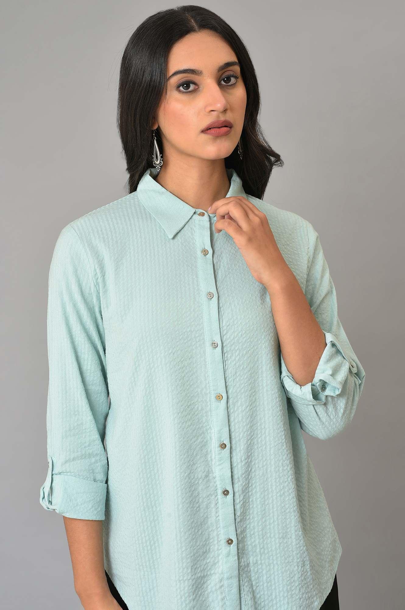 Light Blue Western Button-Down Top - Image 5