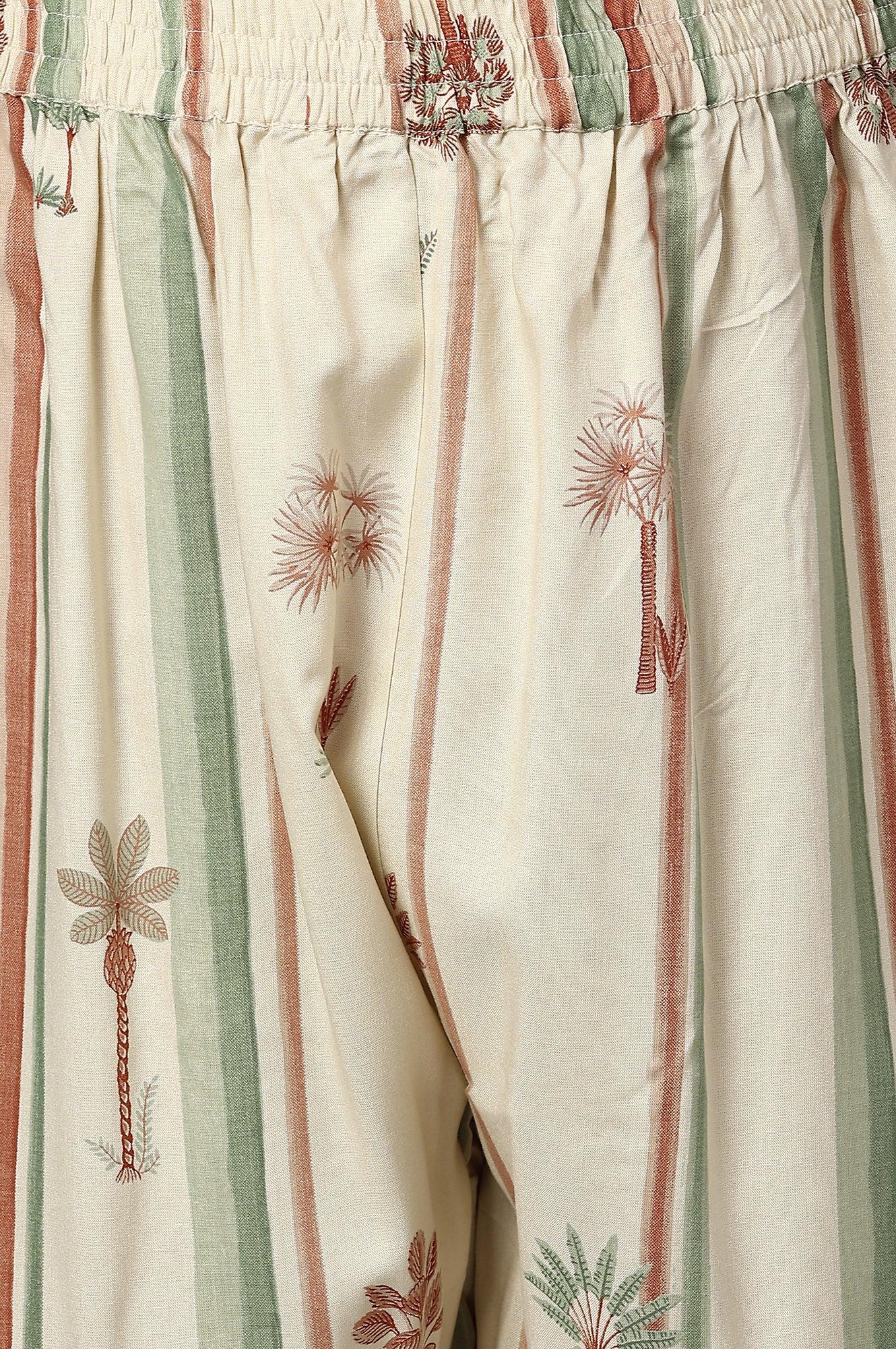 Light Green Plus Size Embroidered kurta With Printed Parallel Pants And Dupatta - Image 7