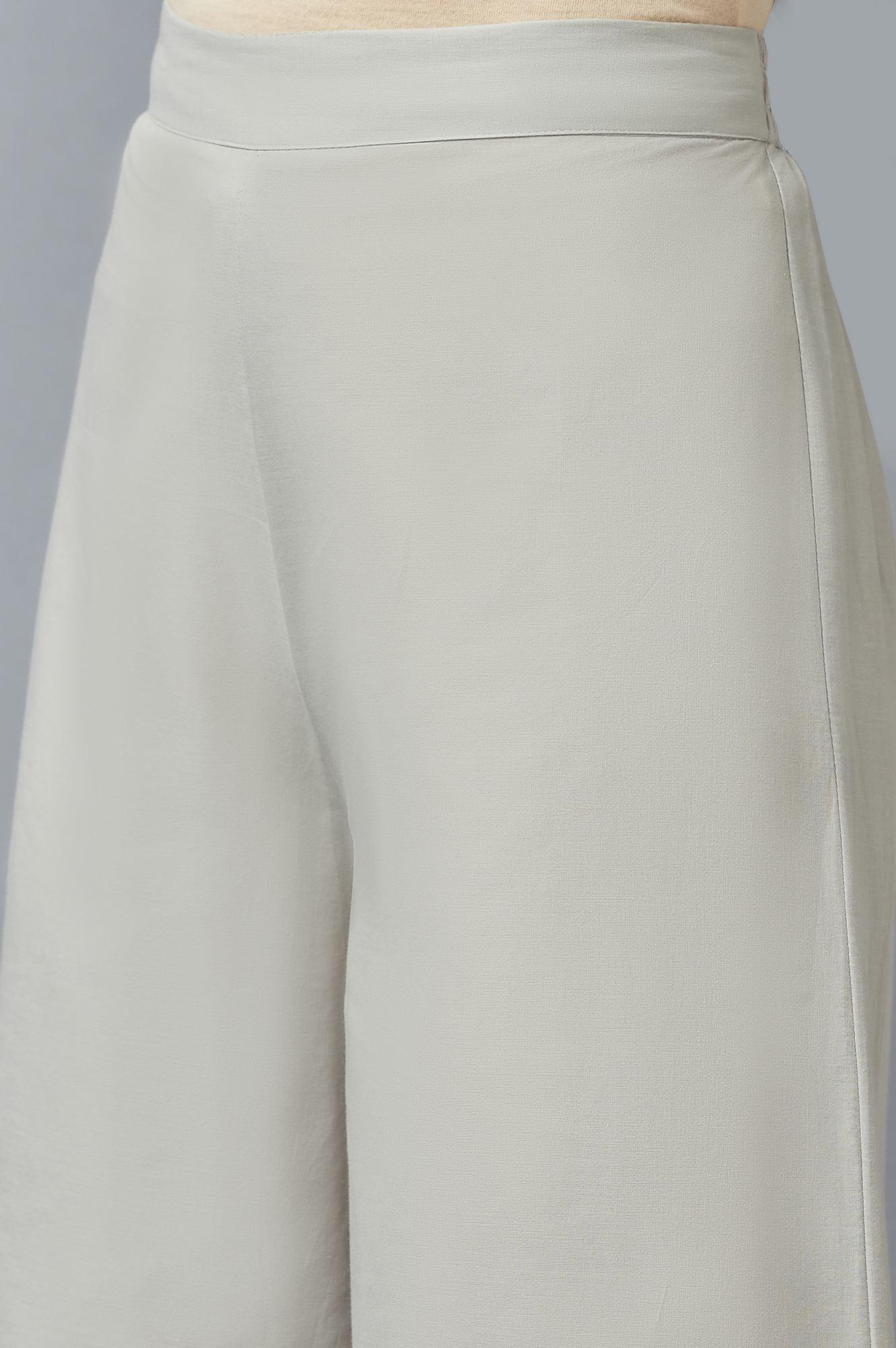 Light Green Printed kurta with Parallel Pants - Image 6