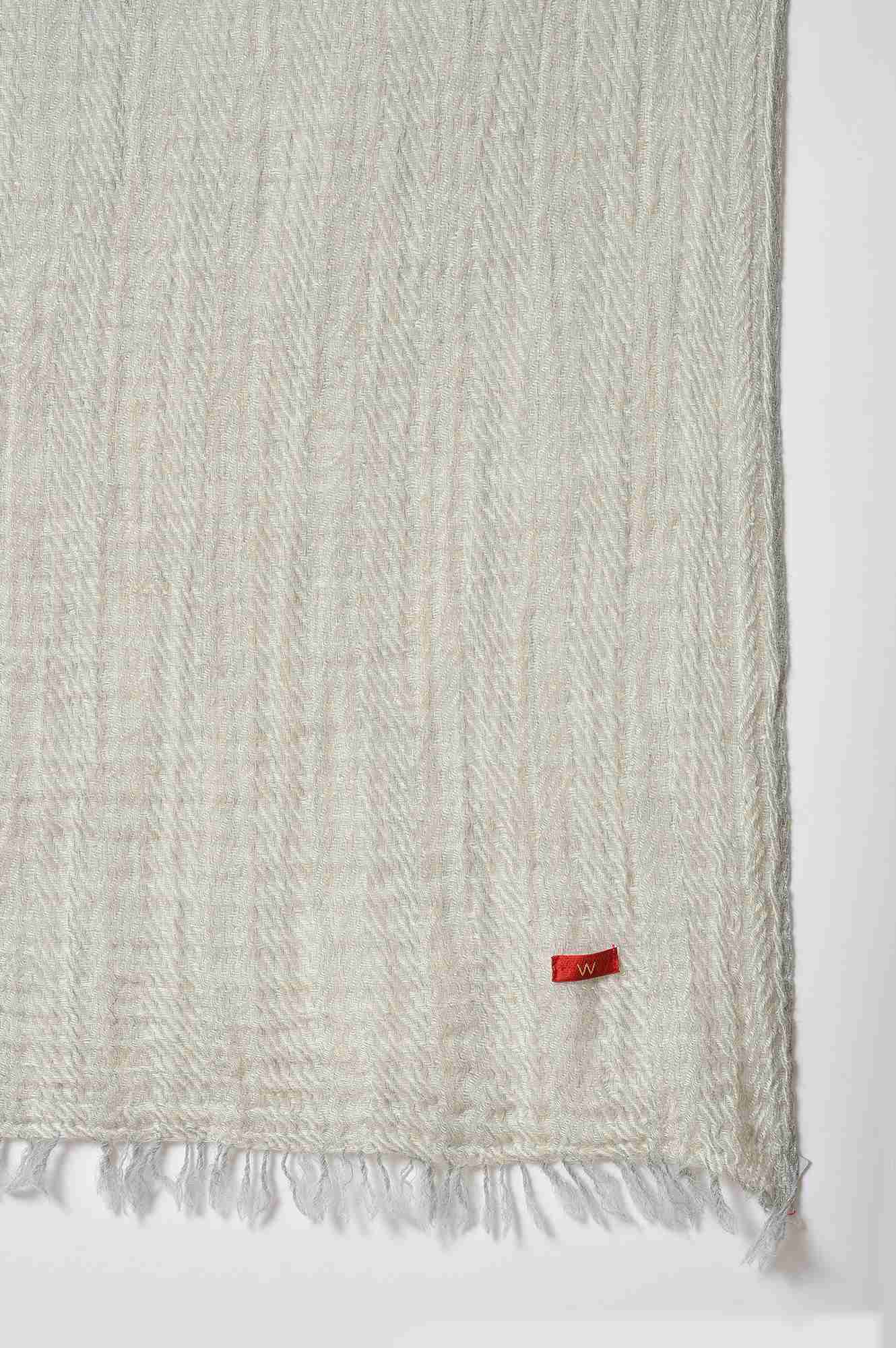 Light Grey Solid Winter Shawl - Image 4