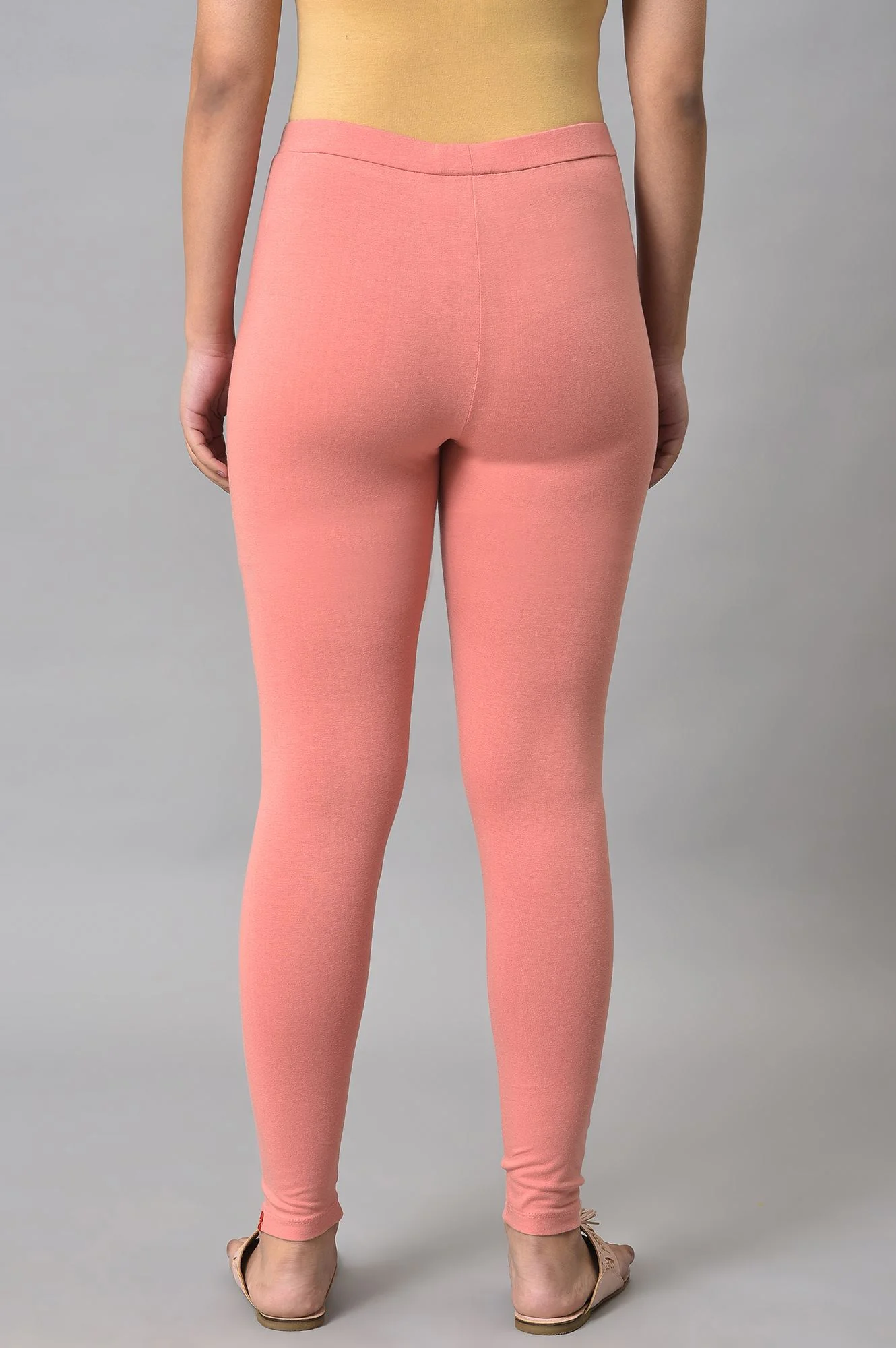 Light Orange Cotton Jersey Tights - Image 2